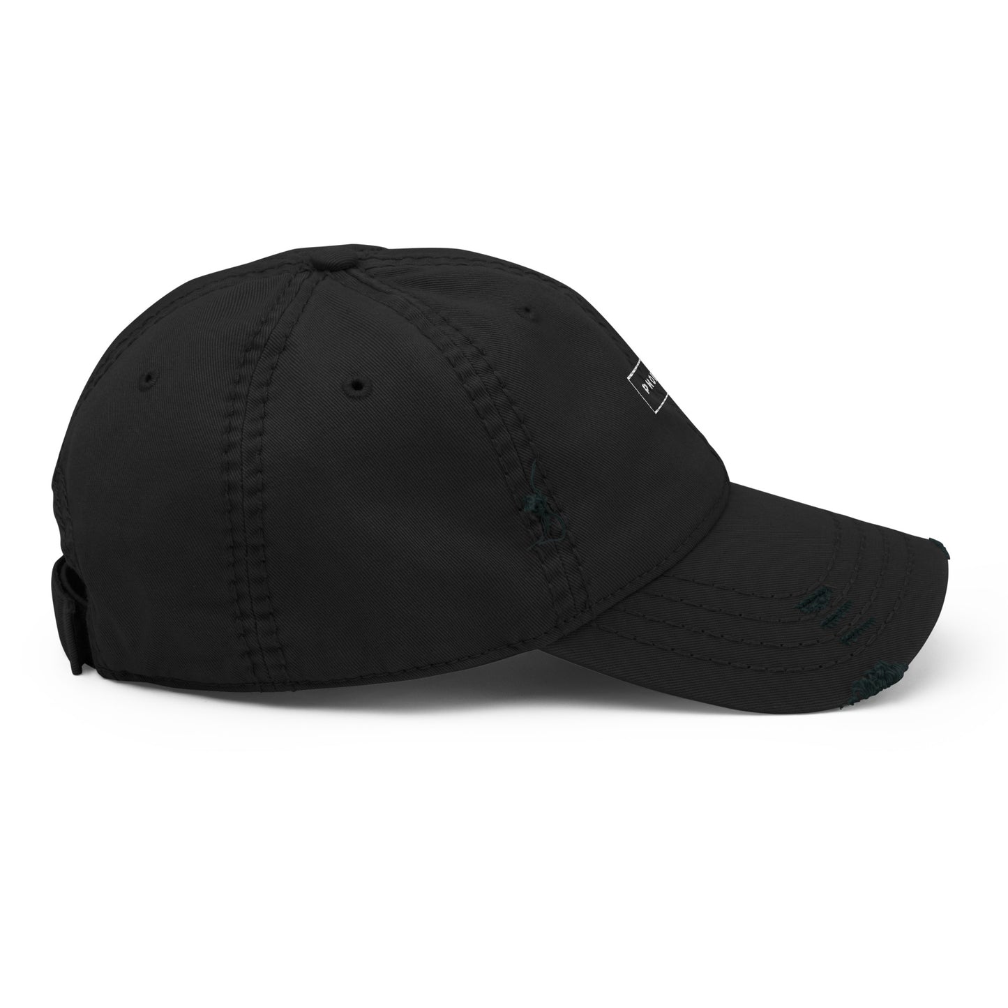 
                  
                    Phoebo Black Distressed Hat | Trendy Style Cap for Casual Wear
                  
                