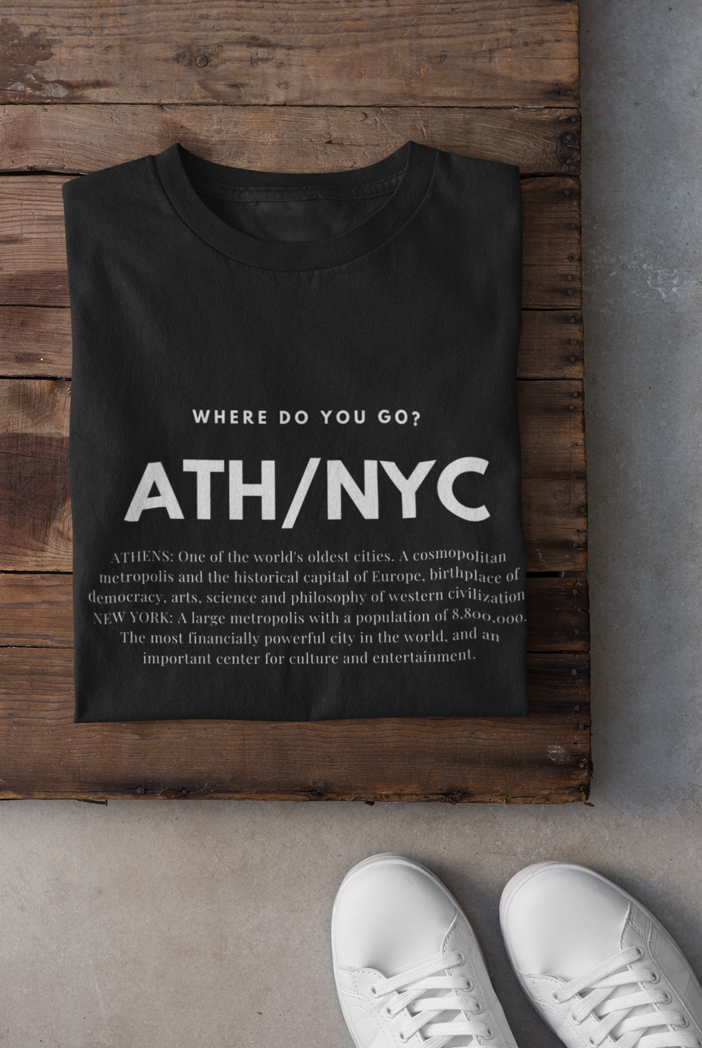 ATH/NYC Premium T-Shirt - Stylish Athens & New York Inspired Graphic Tee