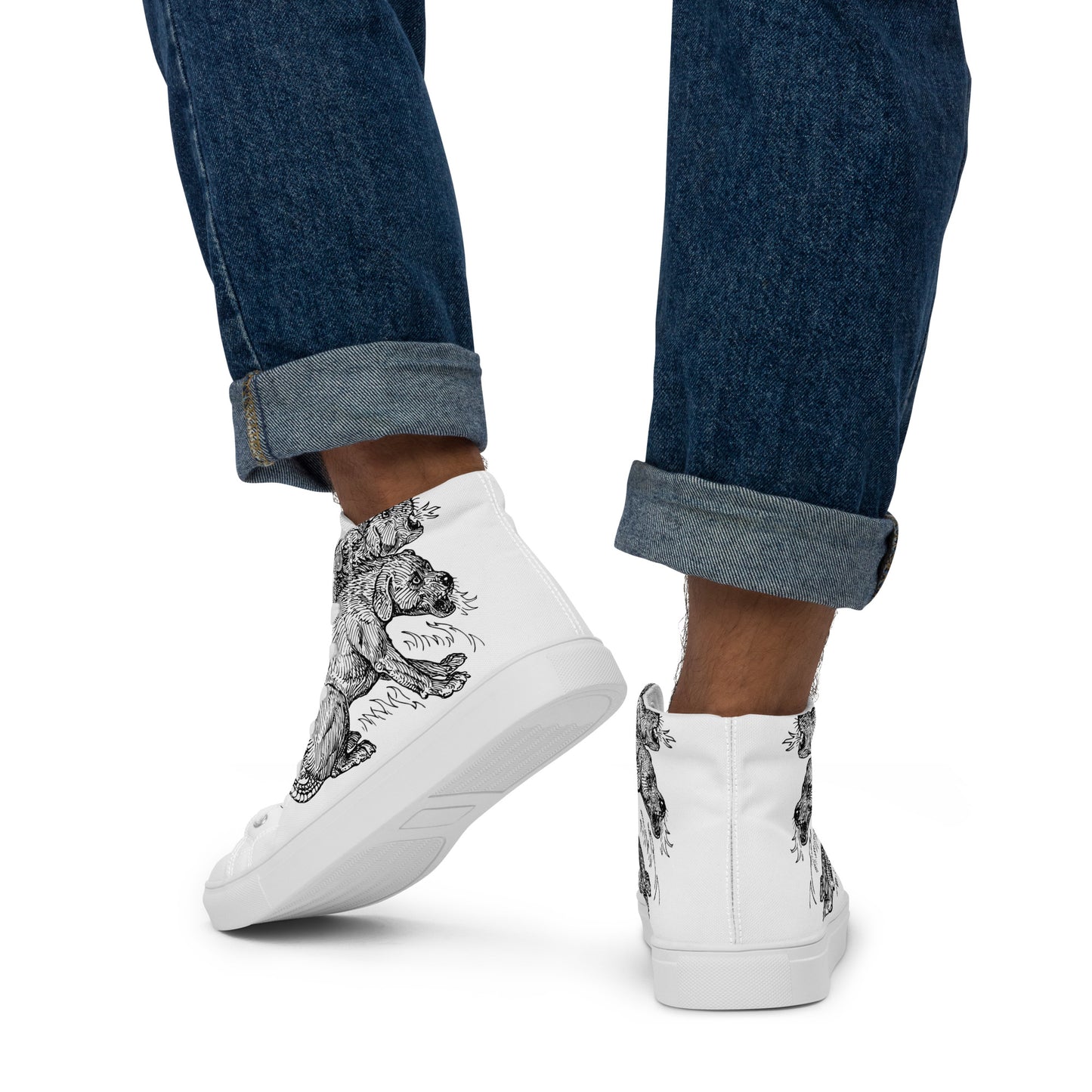 
                  
                    Mythos White Men’s High Top Shoes | Mythical Creature Print
                  
                