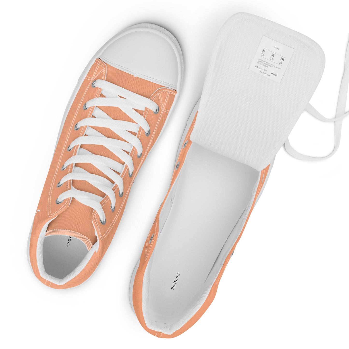 
                  
                    Trendy Peach Men’s High Top Canvas Shoes | with LEGENDARY Print
                  
                
