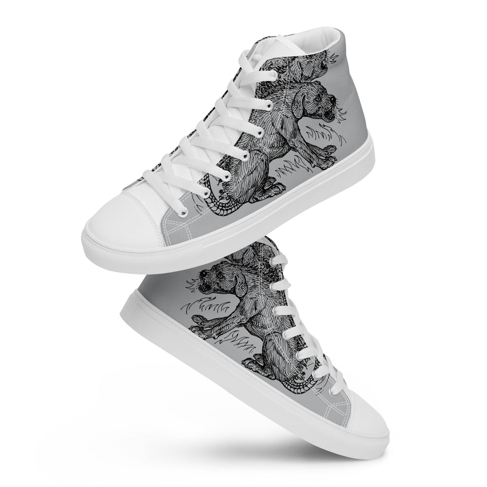 
                  
                    Grey Men’s High Top Shoes | Mythical Creature Print
                  
                