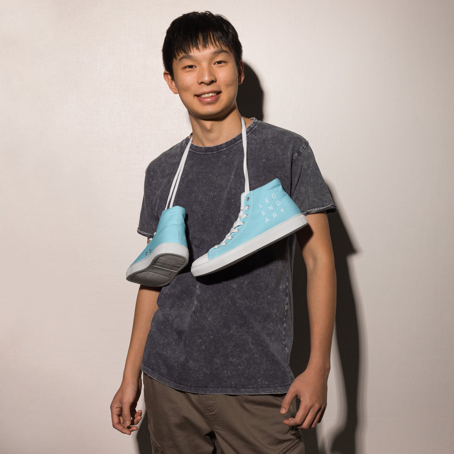 
                  
                    Light Blue Men’s High Top Canvas Shoes | Stylish, Comfortable Footwear for Everyday
                  
                