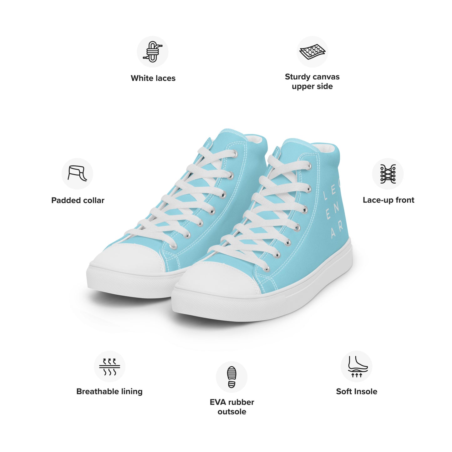 
                  
                    Light Blue Men’s High Top Canvas Shoes | Stylish, Comfortable Footwear for Everyday
                  
                