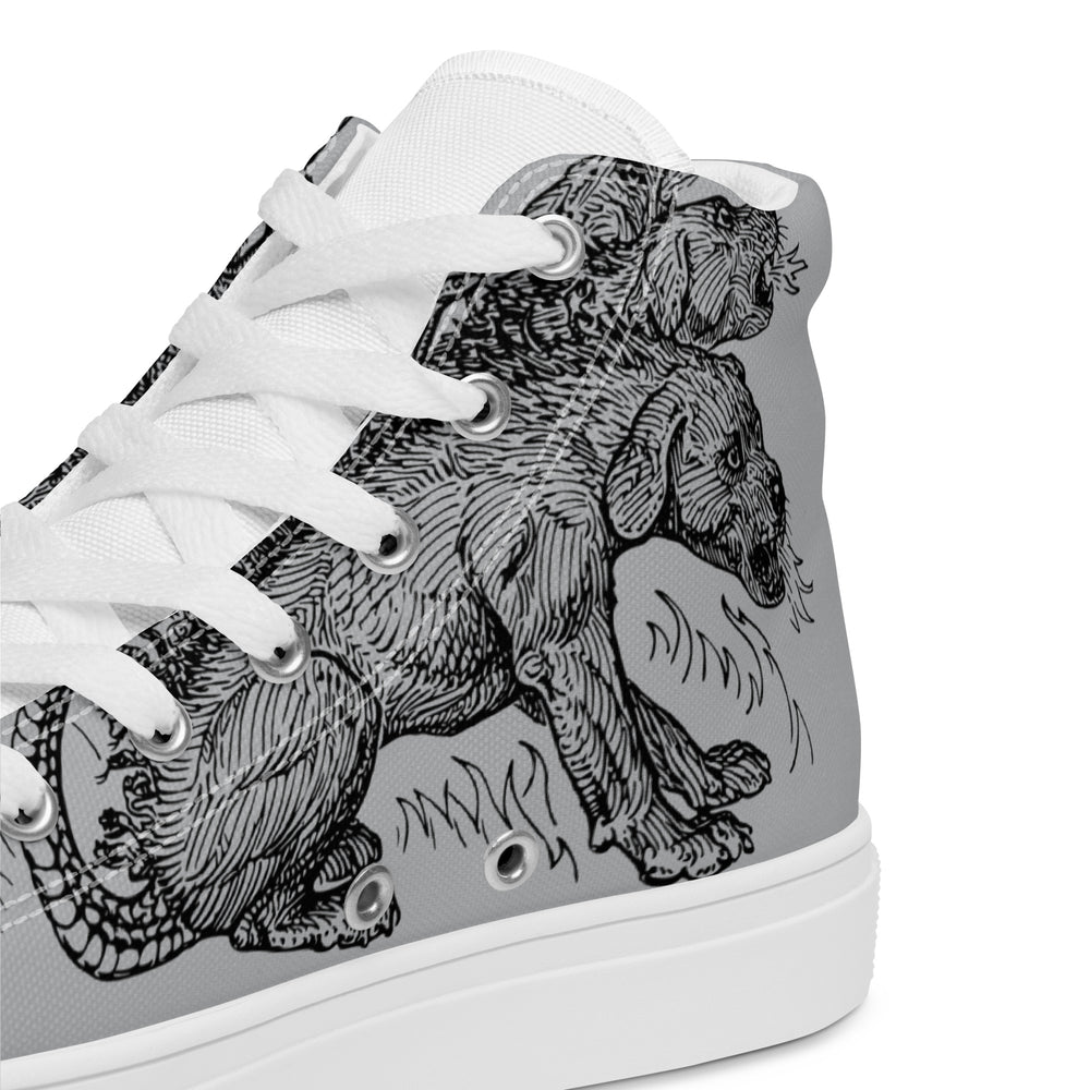 
                  
                    Grey Men’s High Top Shoes | Mythical Creature Print
                  
                