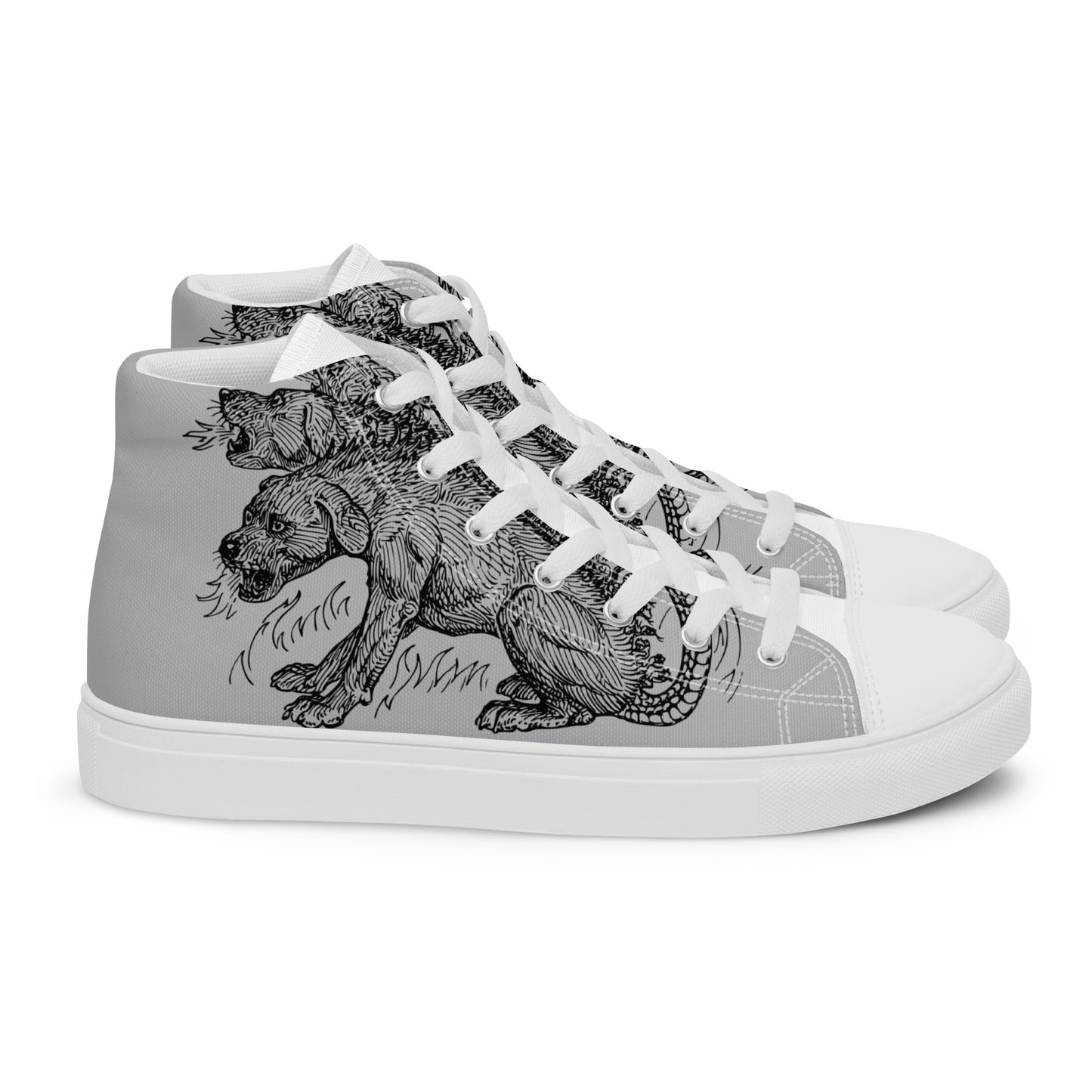 
                  
                    Grey Men’s High Top Shoes | Mythical Creature Print
                  
                