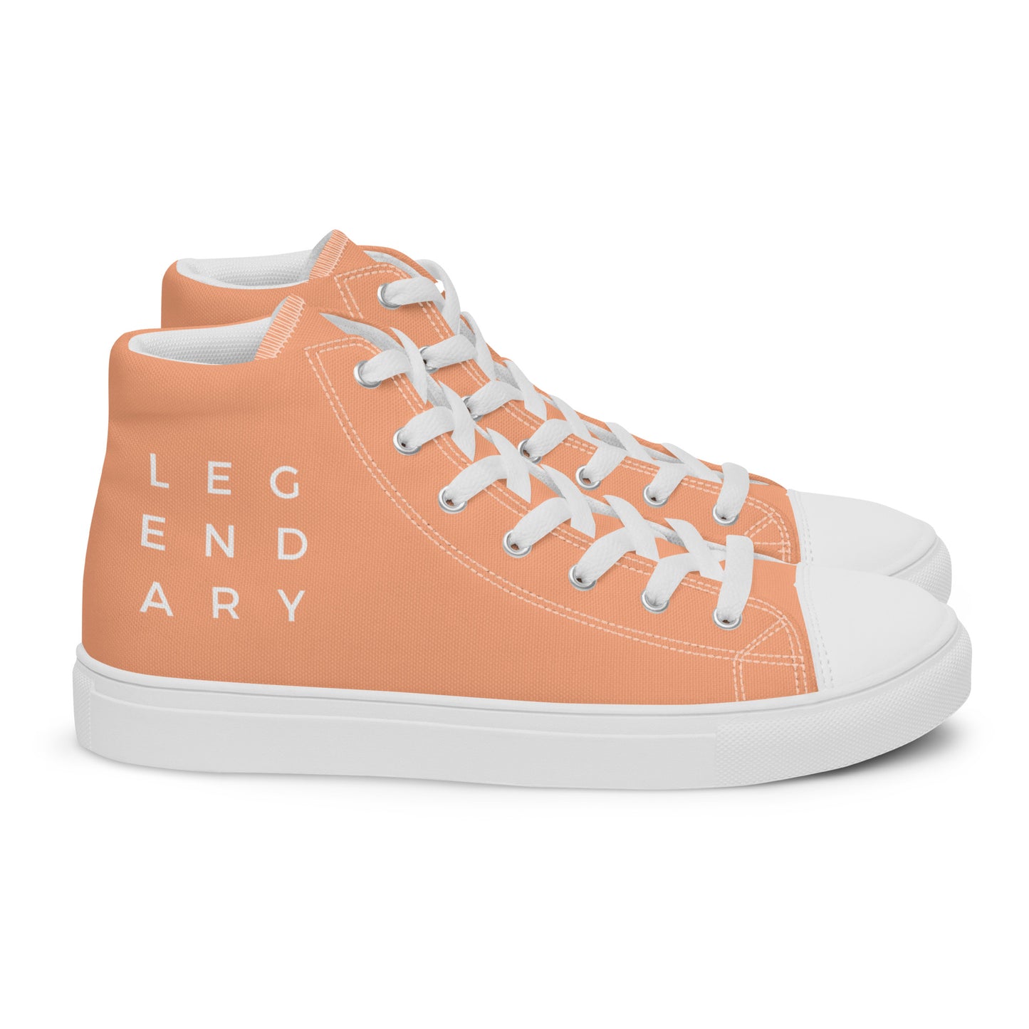
                  
                    Trendy Peach Men’s High Top Canvas Shoes | with LEGENDARY Print
                  
                