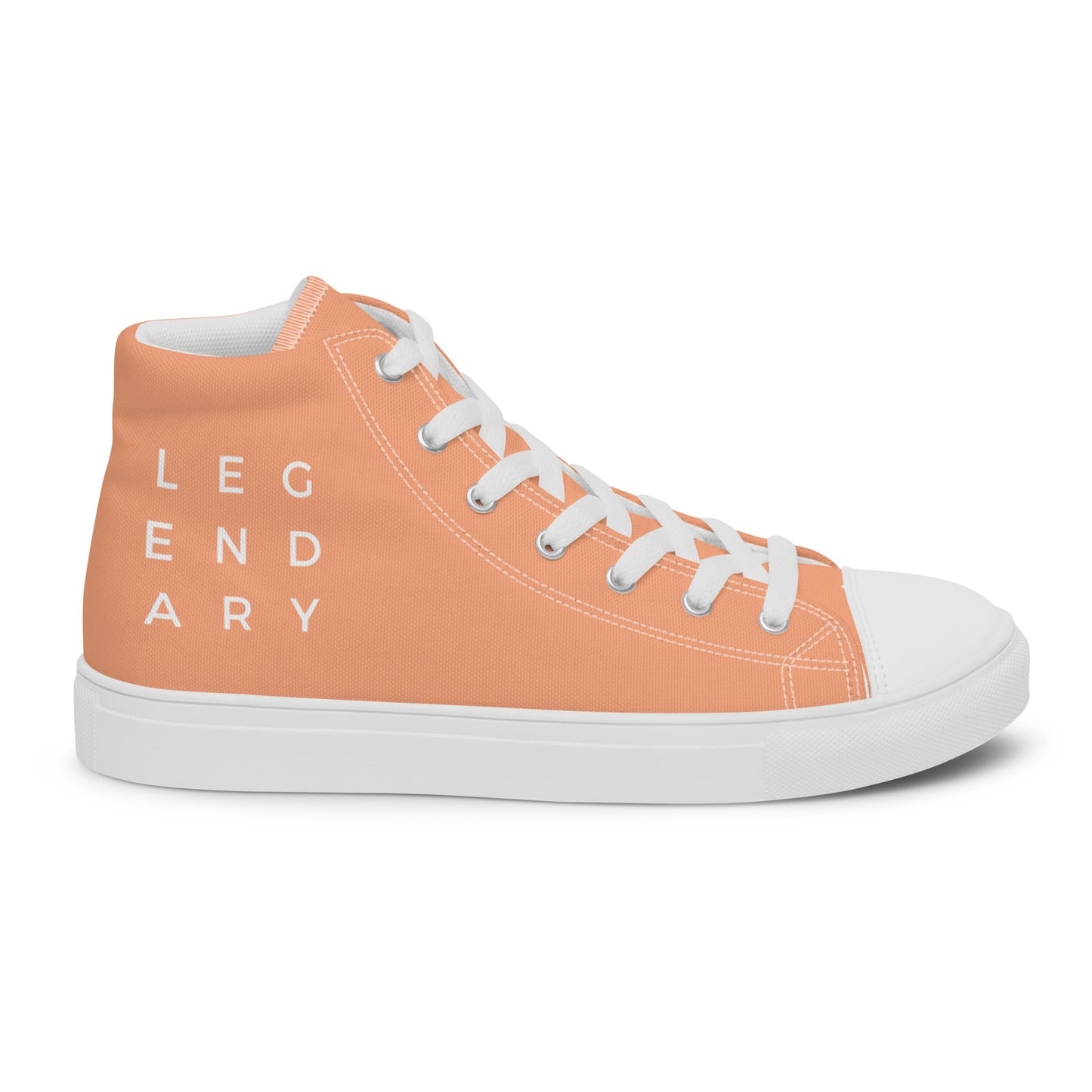 
                  
                    Trendy Peach Men’s High Top Canvas Shoes | with LEGENDARY Print
                  
                