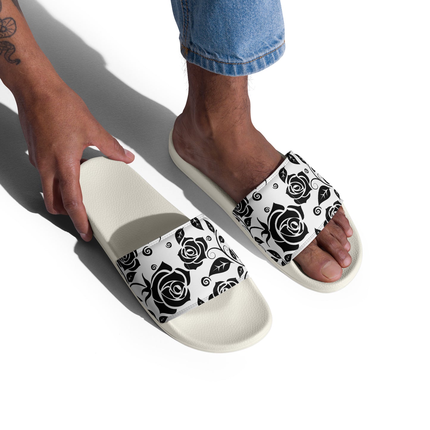 
                  
                    Floral White Men’s slides
                  
                