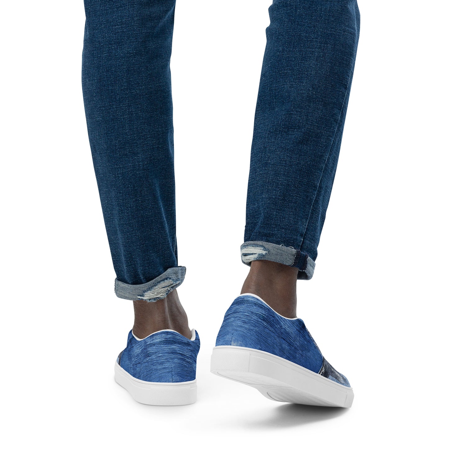 
                  
                    Men’s Blue Slip-On Canvas Shoes | Whale Print
                  
                