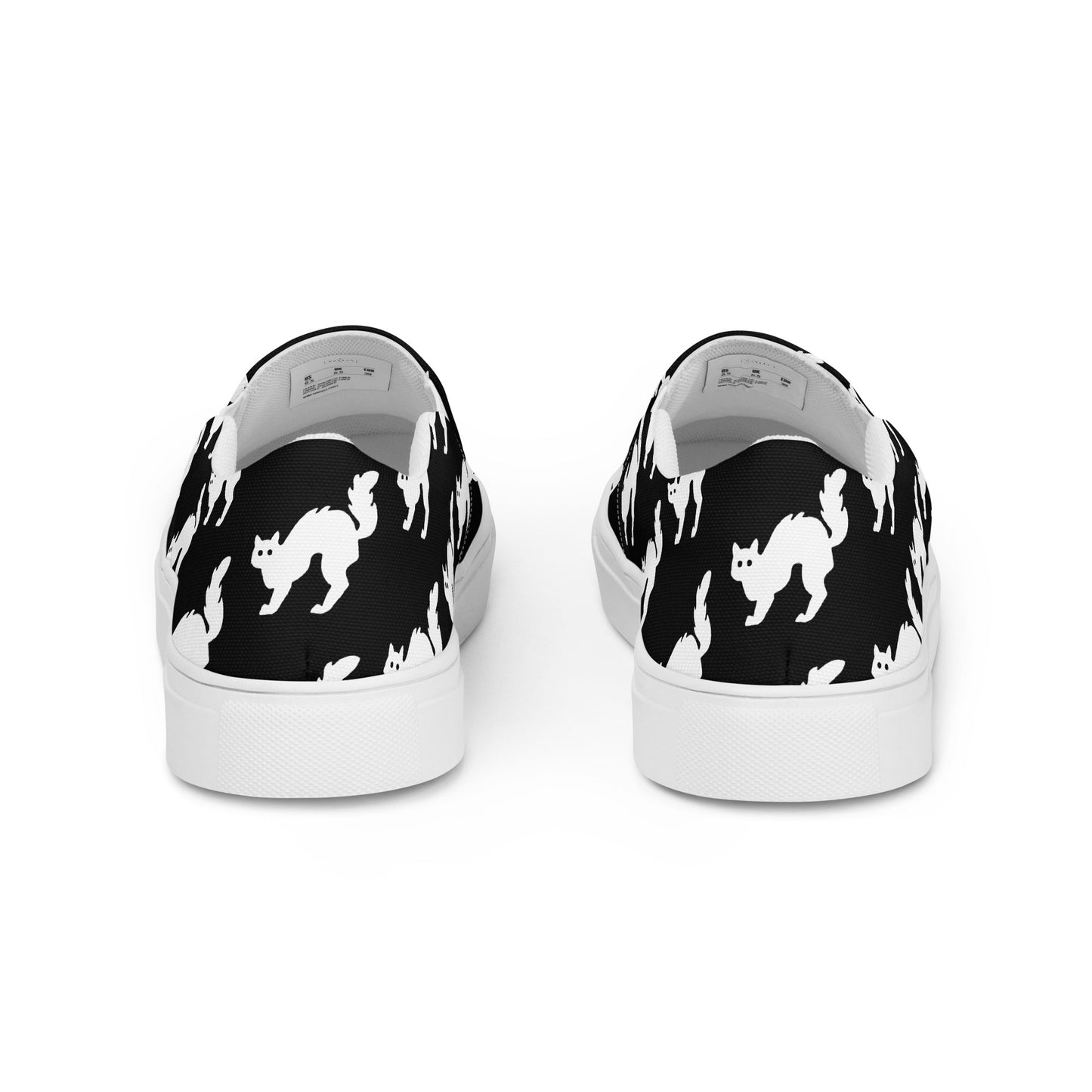 
                  
                    Men’s Slip-On Canvas Shoes | White Cat Print for Casual Style
                  
                