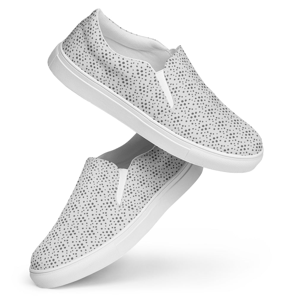 
                  
                    Phoebo Men’s Slip-On Canvas Shoes | Elegant Black & White Print
                  
                