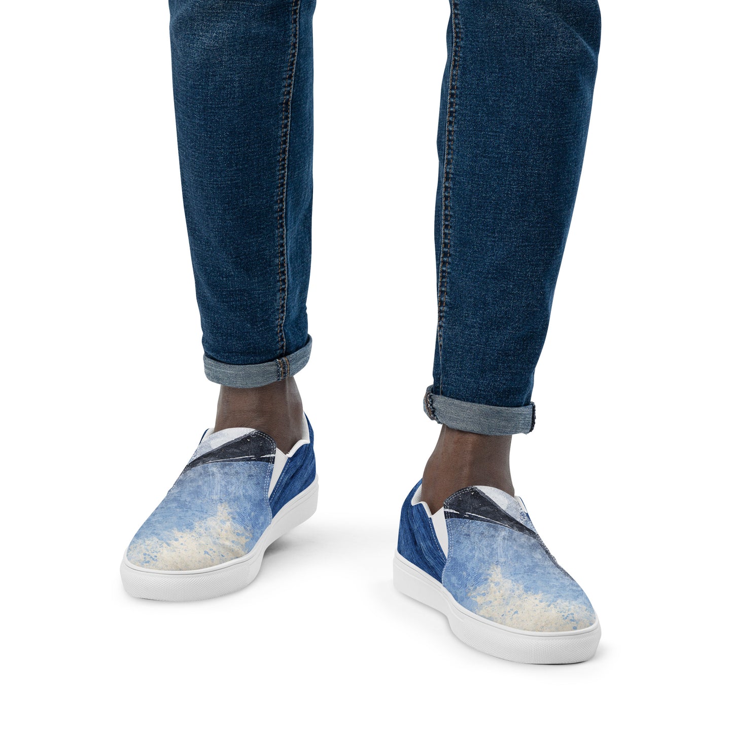 
                  
                    Men’s Blue Slip-On Canvas Shoes | Whale Print
                  
                