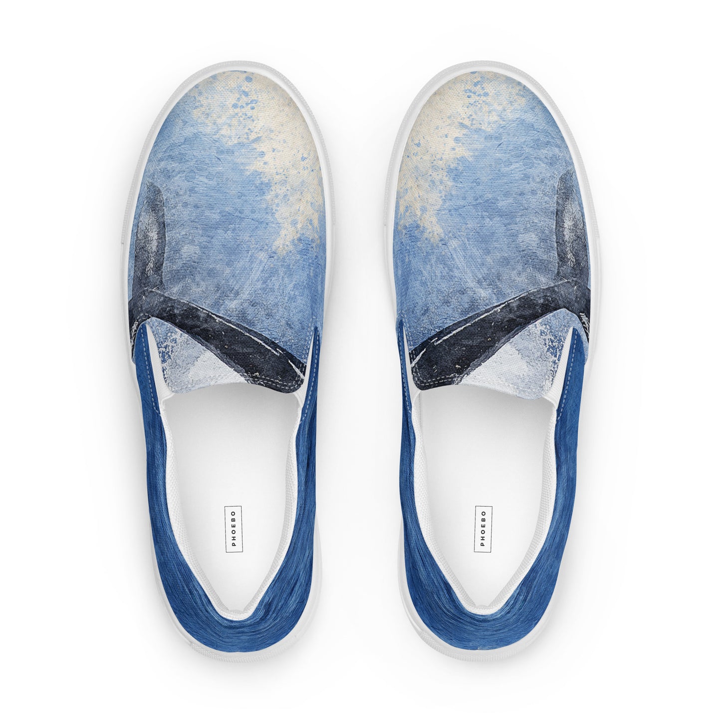 
                  
                    Men’s Blue Slip-On Canvas Shoes | Whale Print
                  
                