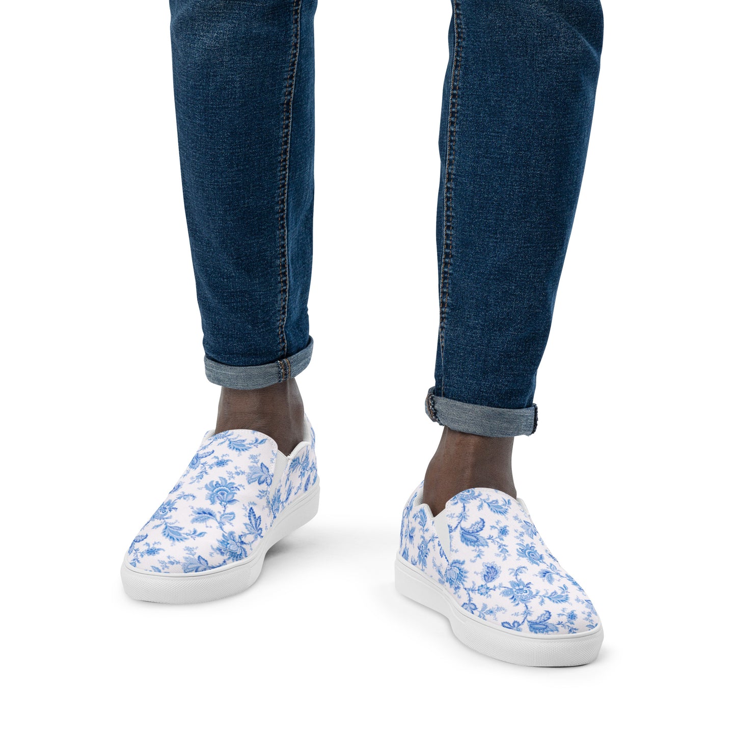 
                  
                    Floral Blue Men's Slip-On Canvas Shoes | Stylish and Comfortable Casual Footwear
                  
                