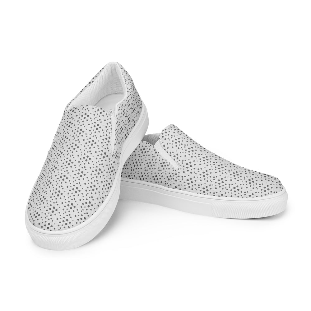 
                  
                    Phoebo Men’s Slip-On Canvas Shoes | Elegant Black & White Print
                  
                