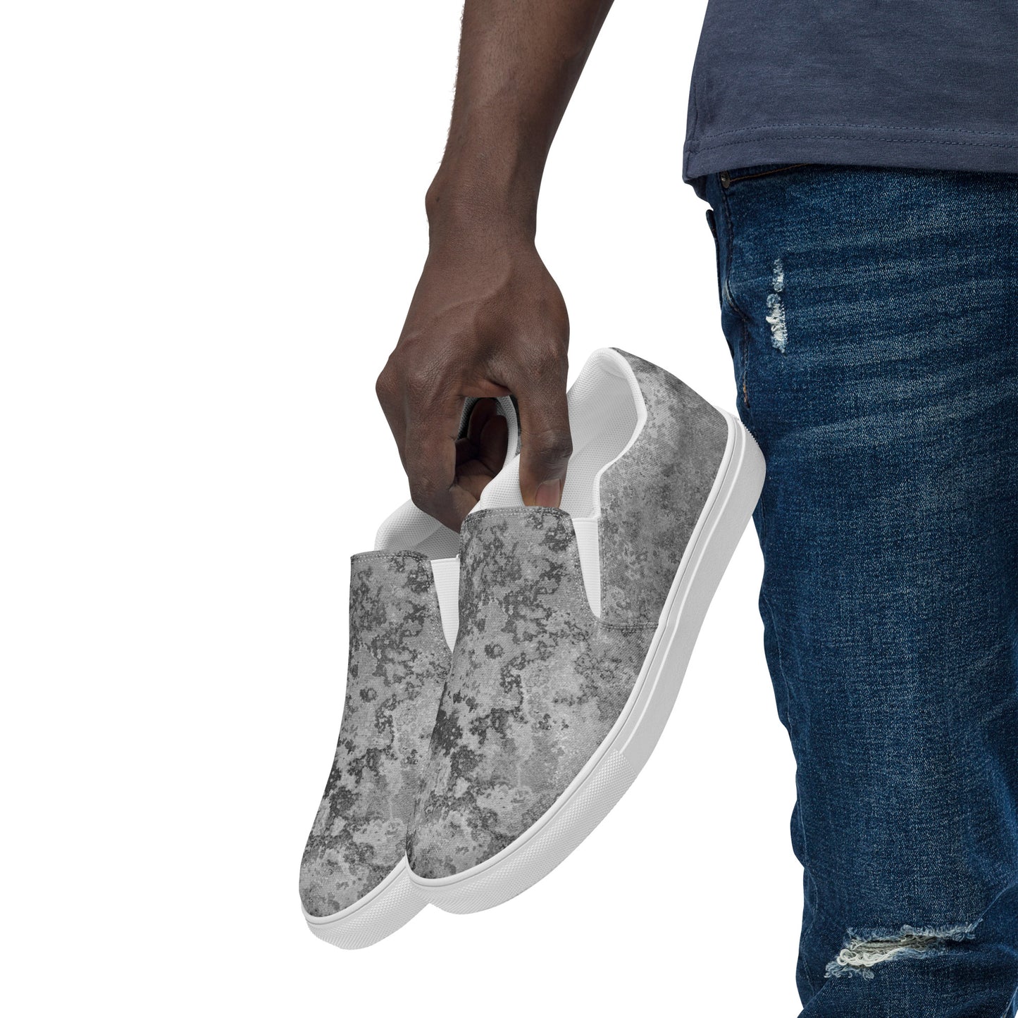 
                  
                    Men’s Grey Distressed Slip-On Canvas Shoes | For Effortless Style
                  
                