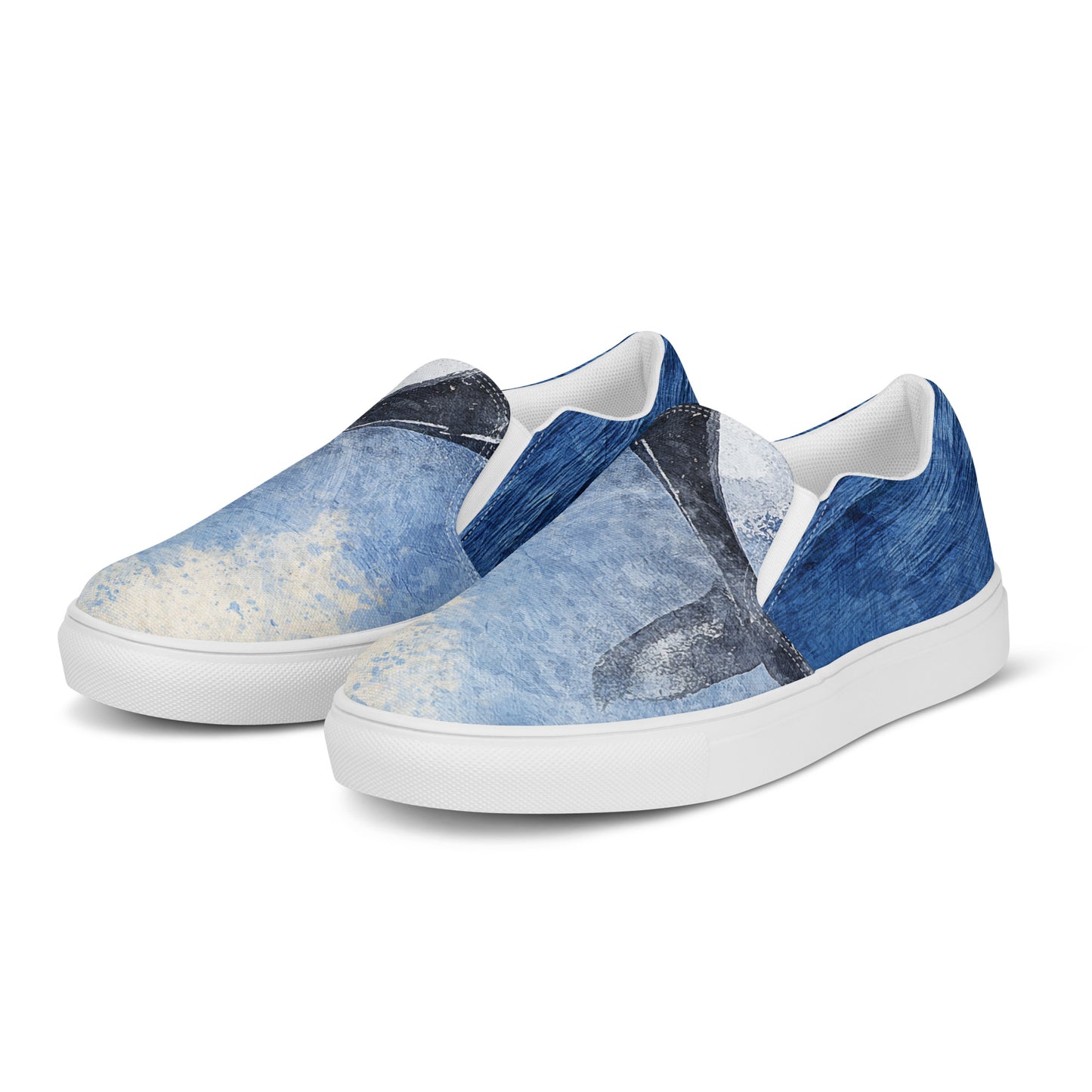 
                  
                    Men’s Blue Slip-On Canvas Shoes | Whale Print
                  
                