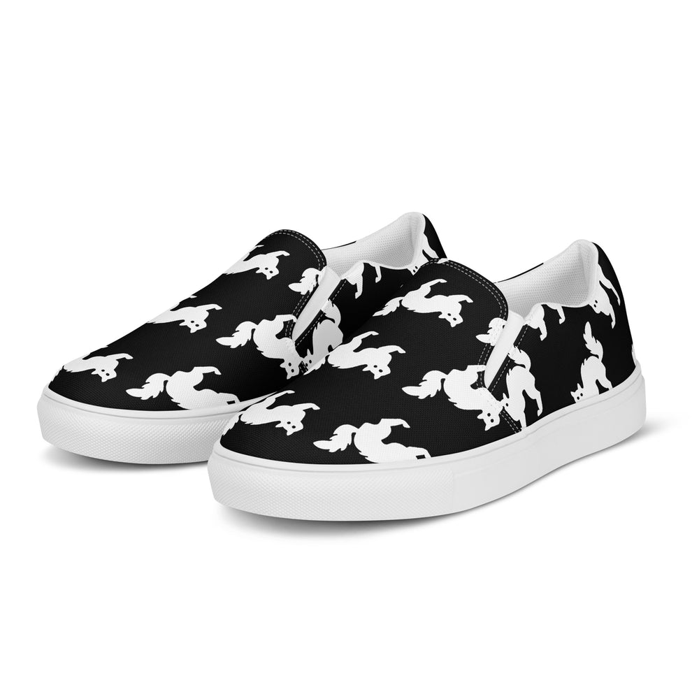 
                  
                    Men’s Slip-On Canvas Shoes | White Cat Print for Casual Style
                  
                