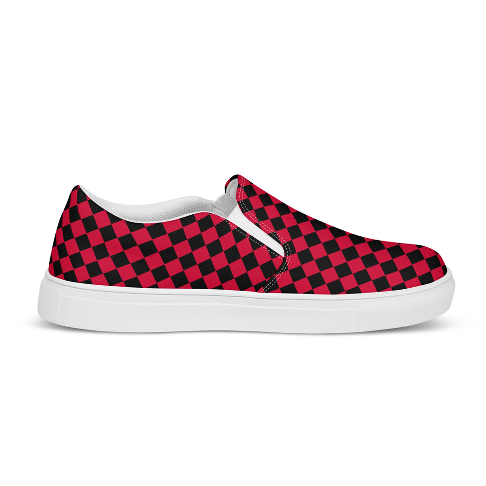 
                  
                    Black/Red Men’s Slip-On Canvas Shoes | Comfortable for Effortless Wear
                  
                