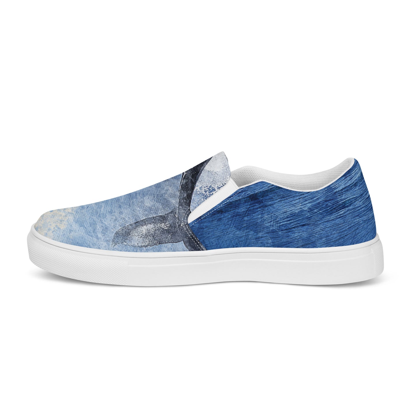 
                  
                    Men’s Blue Slip-On Canvas Shoes | Whale Print
                  
                