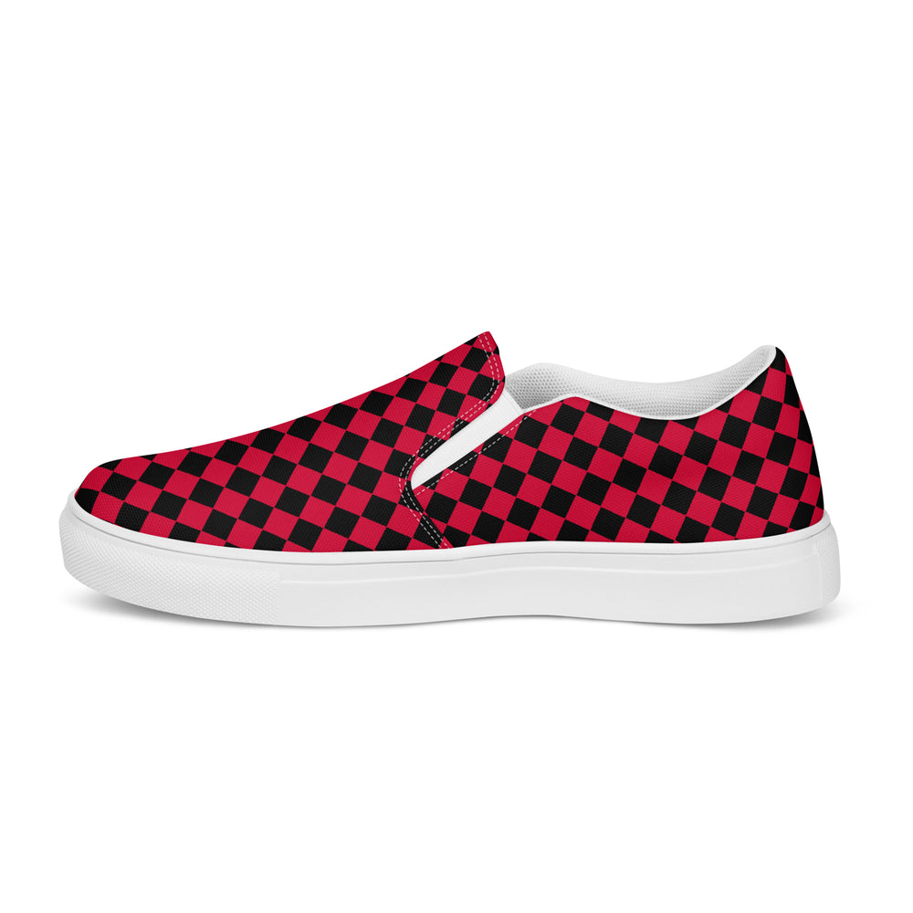 
                  
                    Black/Red Men’s Slip-On Canvas Shoes | Comfortable for Effortless Wear
                  
                