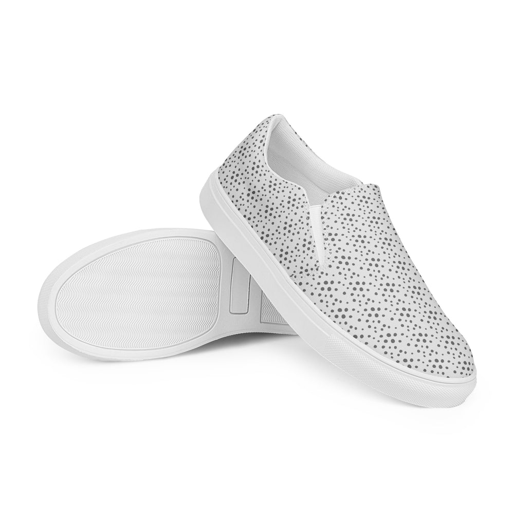 
                  
                    Phoebo Men’s Slip-On Canvas Shoes | Elegant Black & White Print
                  
                