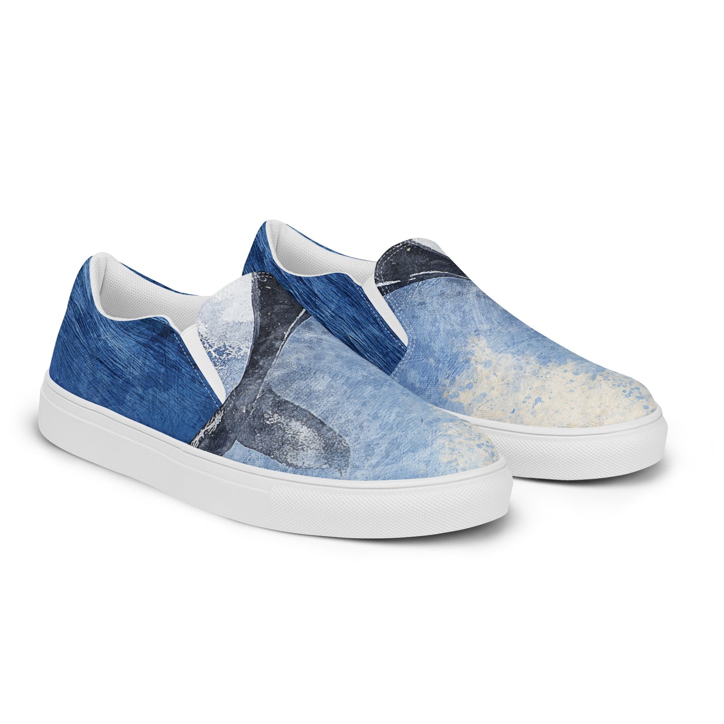 
                  
                    Men’s Blue Slip-On Canvas Shoes | Whale Print
                  
                