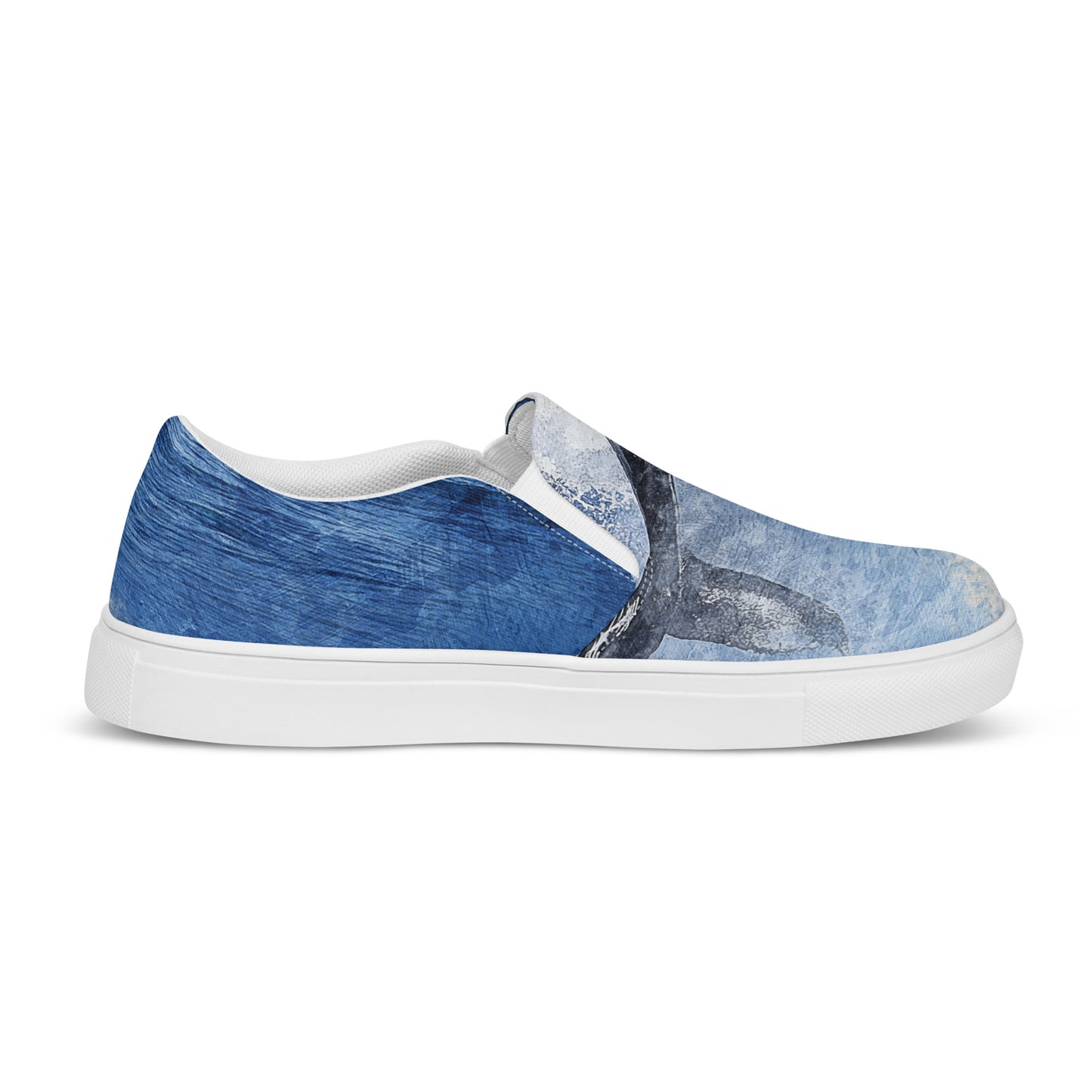 
                  
                    Men’s Blue Slip-On Canvas Shoes | Whale Print
                  
                