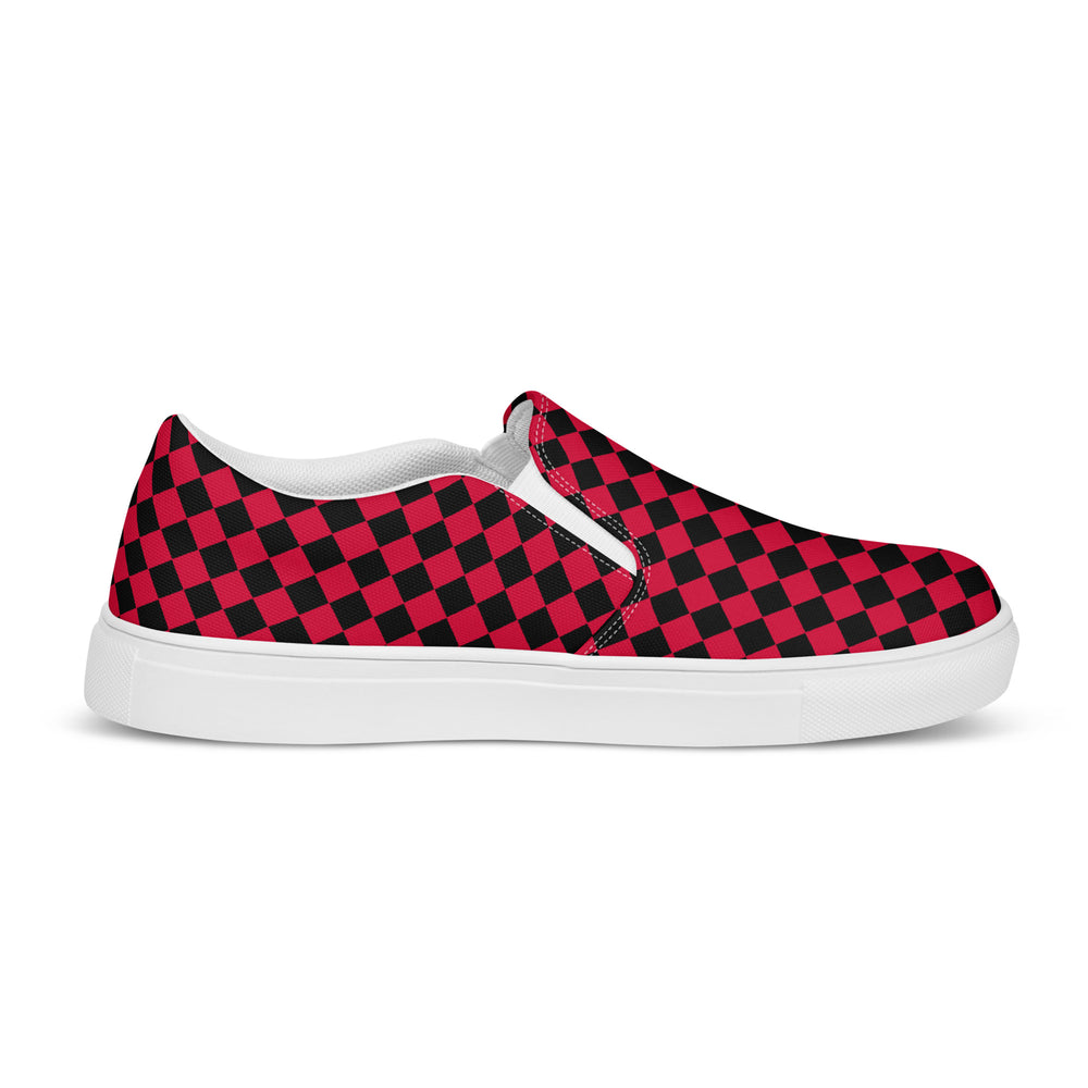 Black/Red Men’s Slip-On Canvas Shoes | Comfortable for Effortless Wear