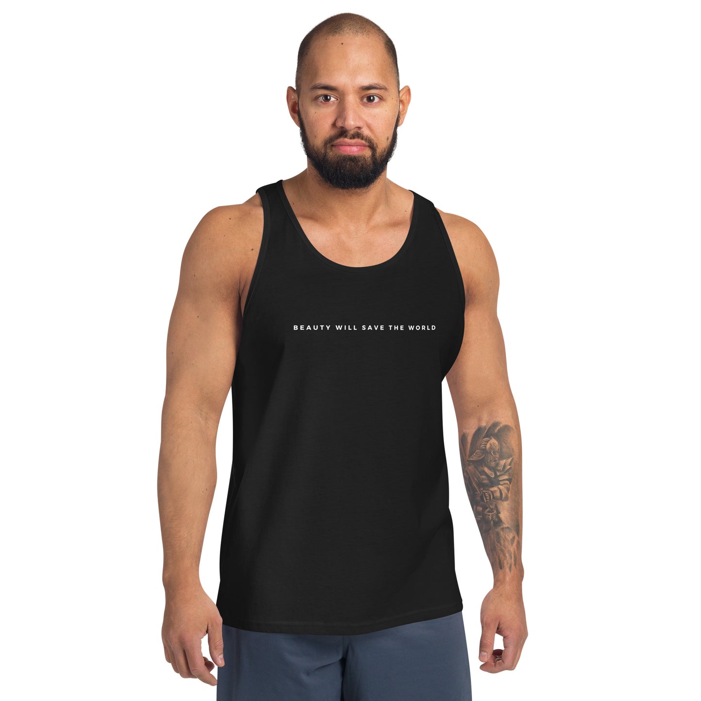 
                  
                    Beauty Will Save the World Tank Top | Racerback Tank with Inspirational Slogan
                  
                