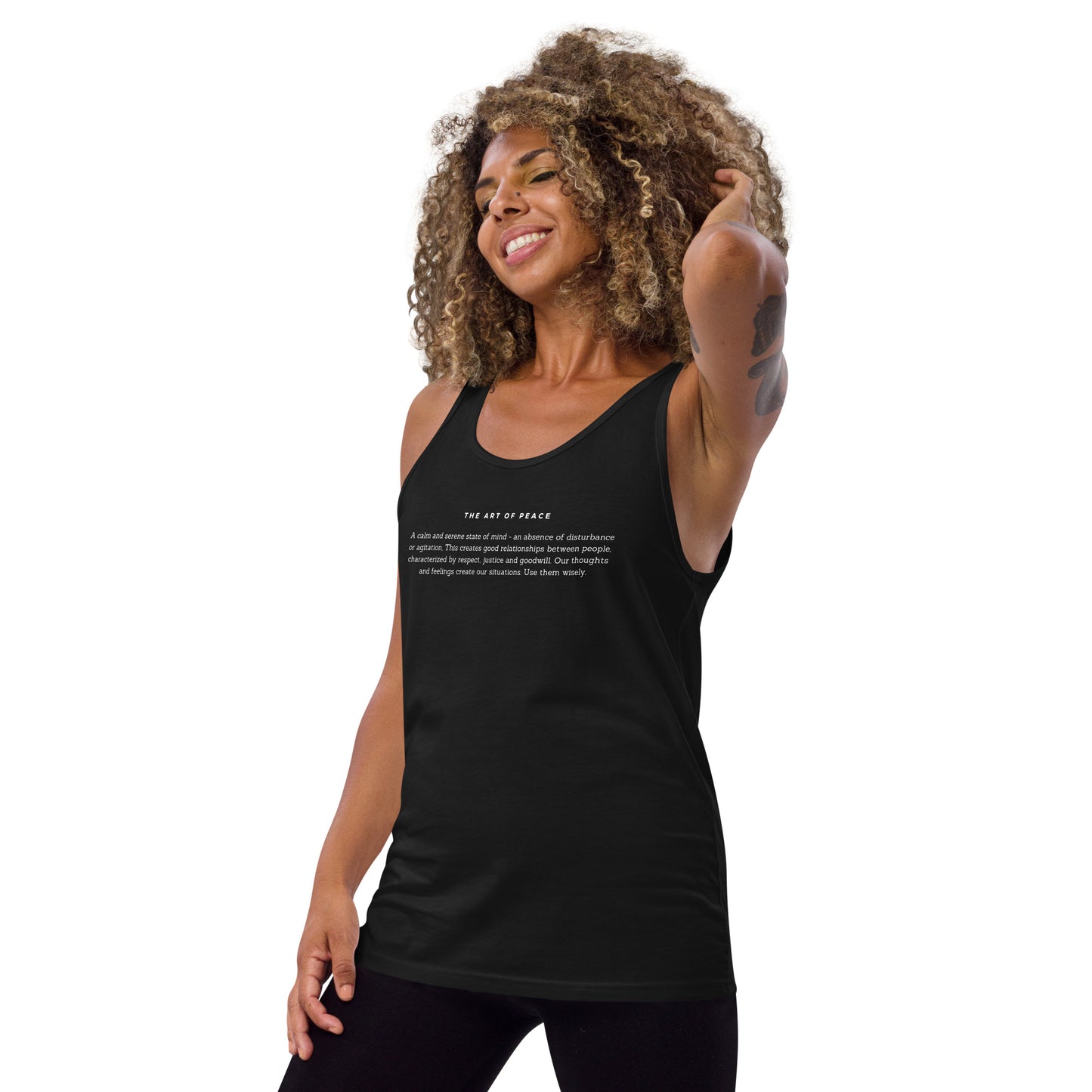
                  
                    Men's Tank Top | The Art of Peace Text Design
                  
                
