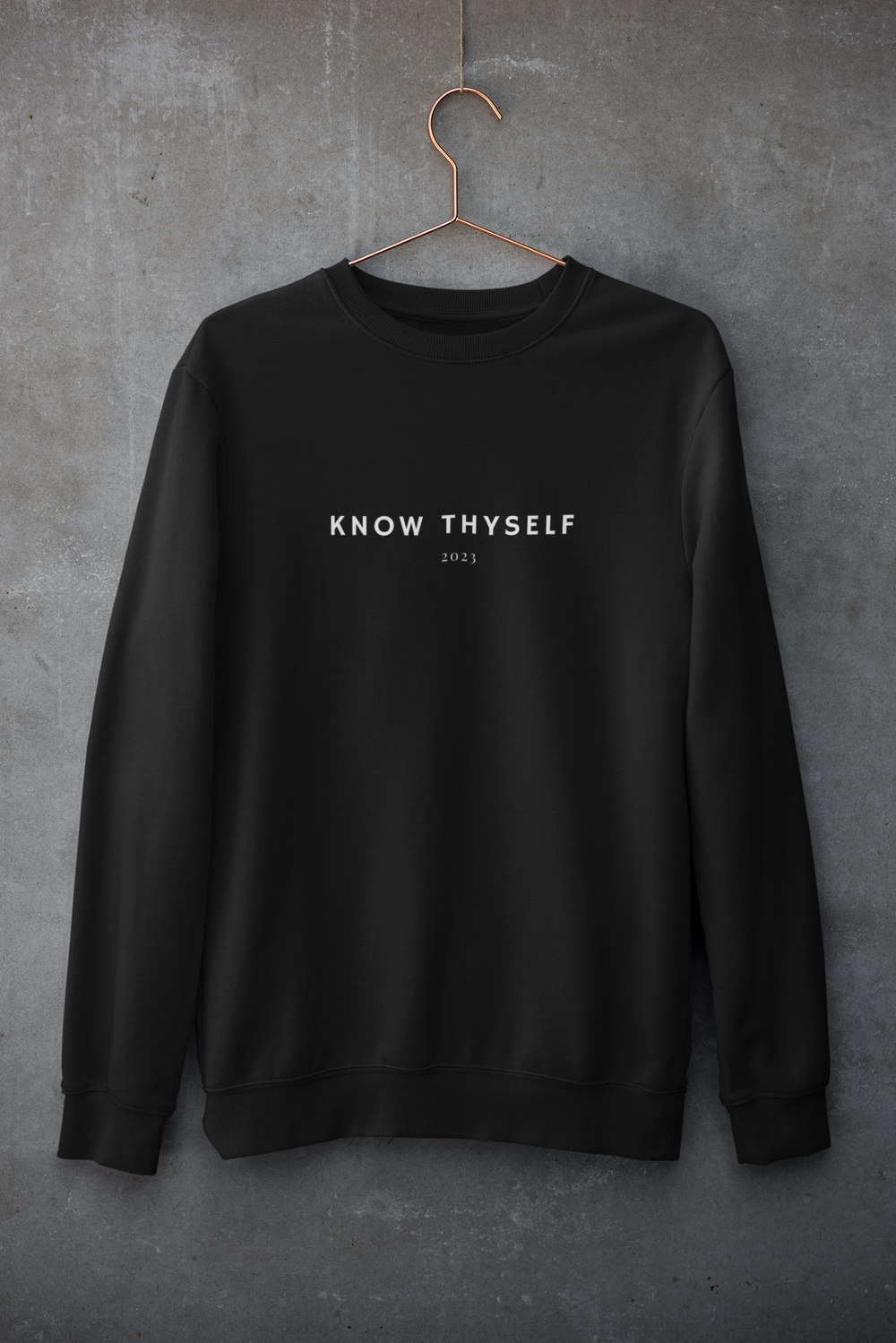 Know Thyself Black Sweatshirt |Stylish Inspirational Quote