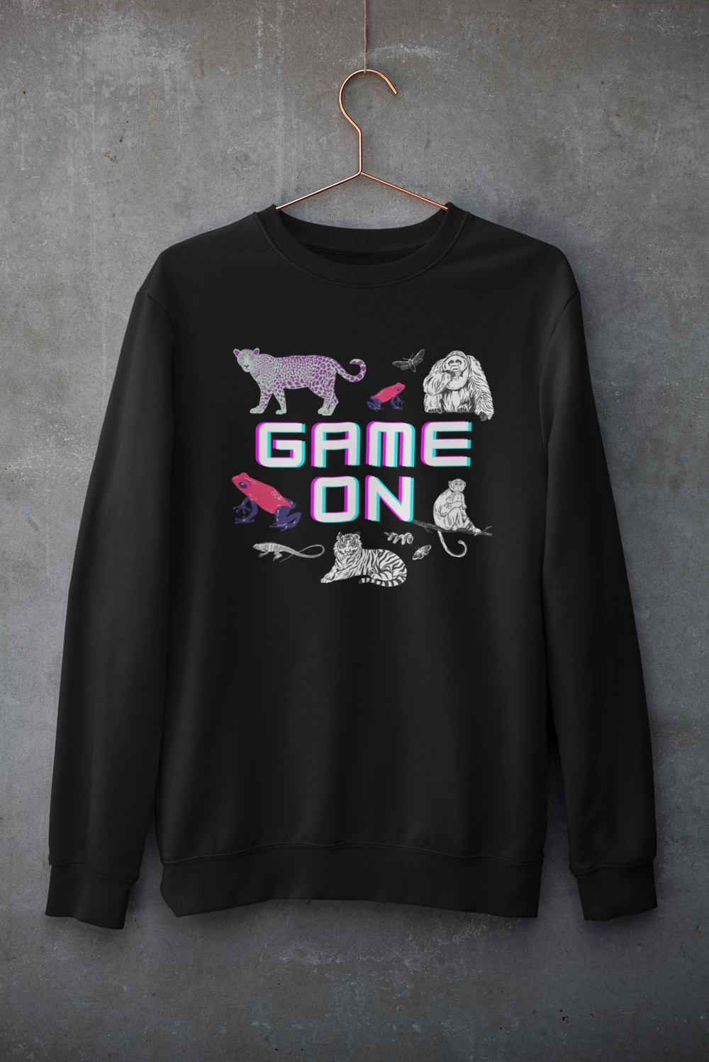 Game On Black Organic Sweatshirt | Sustainable Style for Gamers