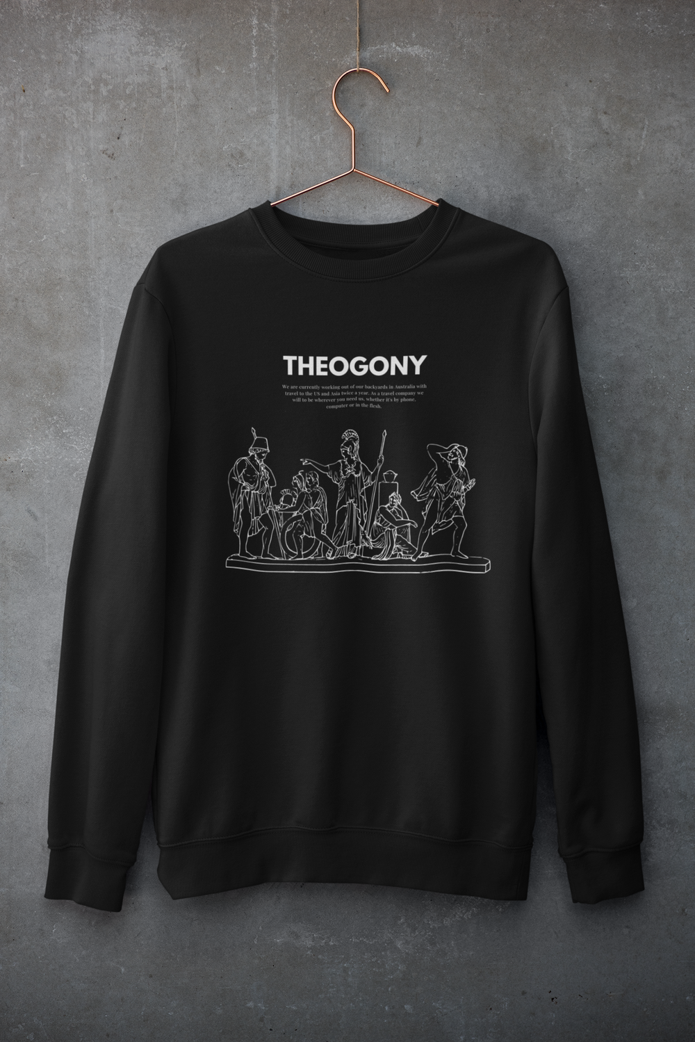 Black Unisex Premium Sweatshirt | Ancient Heroes Print