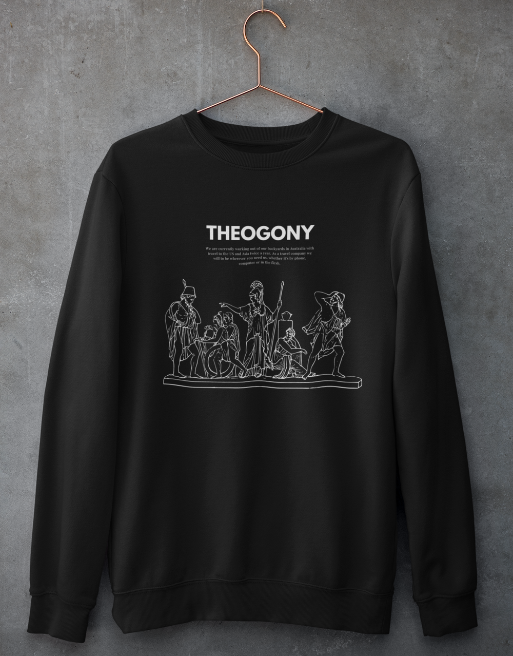 Black Unisex Premium Sweatshirt | Ancient Heroes Print