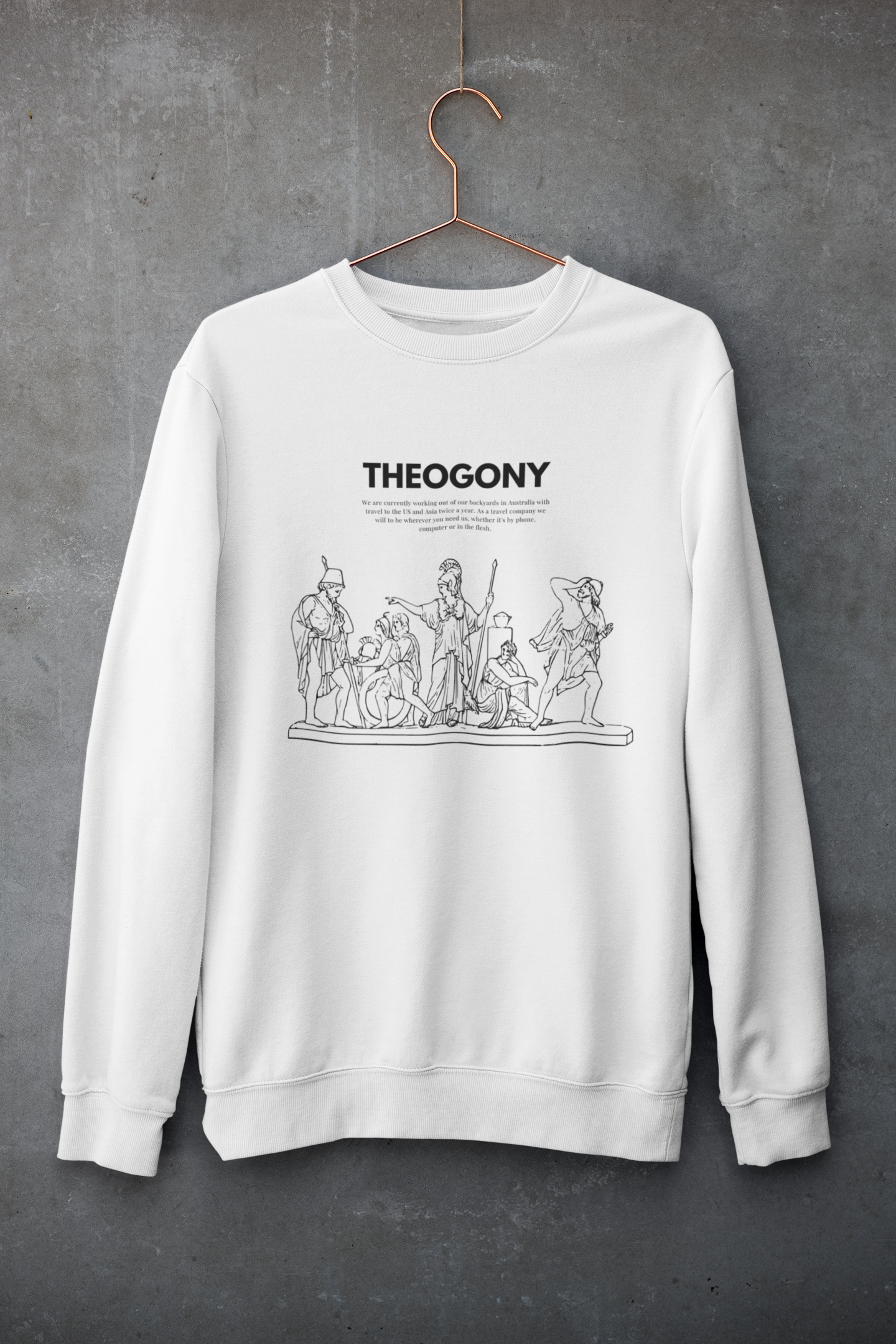 
                  
                    White Unisex organic sweatshirt | Ancient Greek Heroes Print
                  
                