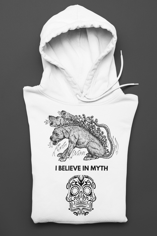 
                  
                    Believe In Myth White Hoodie | Stylish and Inspirational Hoodie with Quote
                  
                