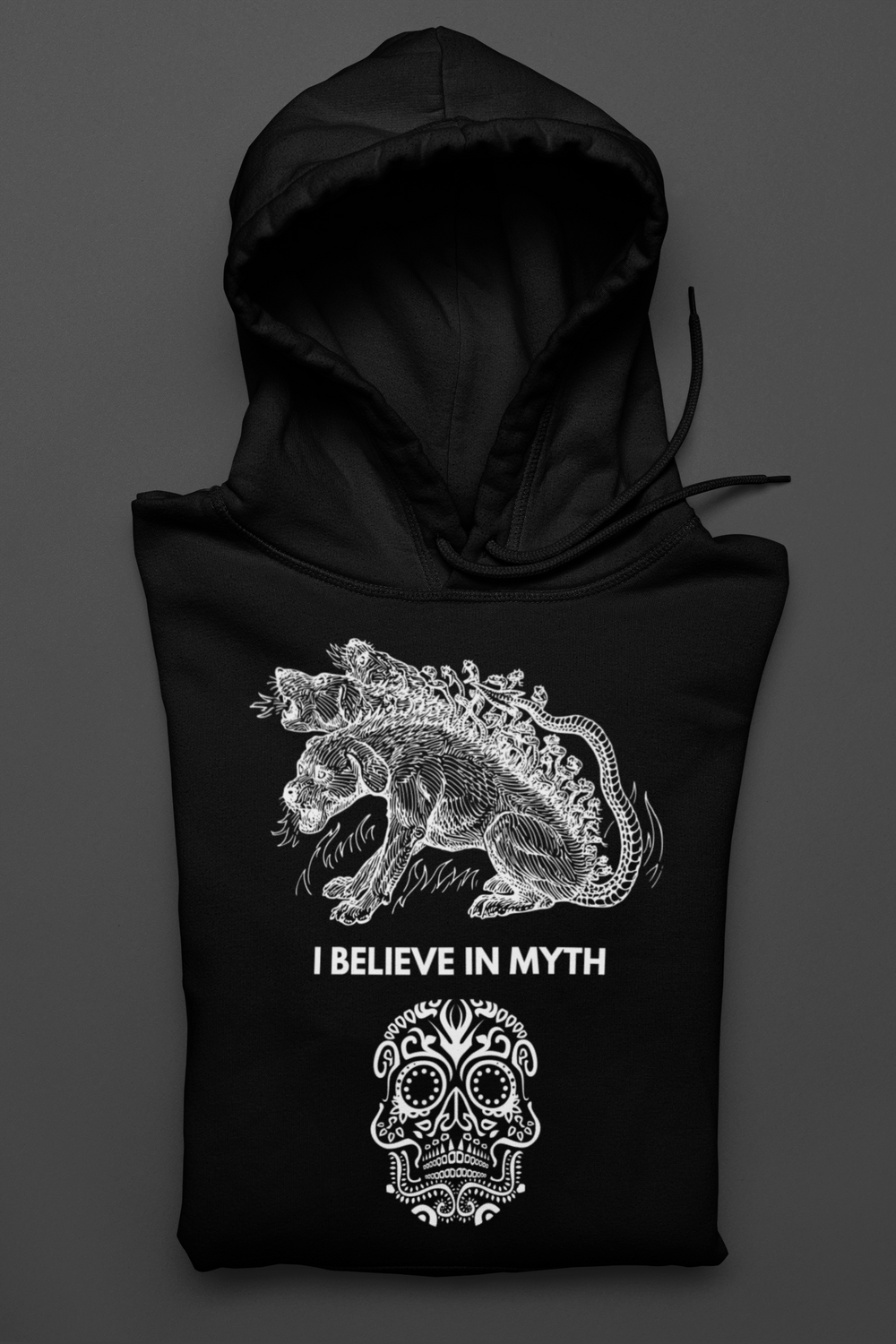 Black Unisex Hoodie | I Believe In Myth Quote