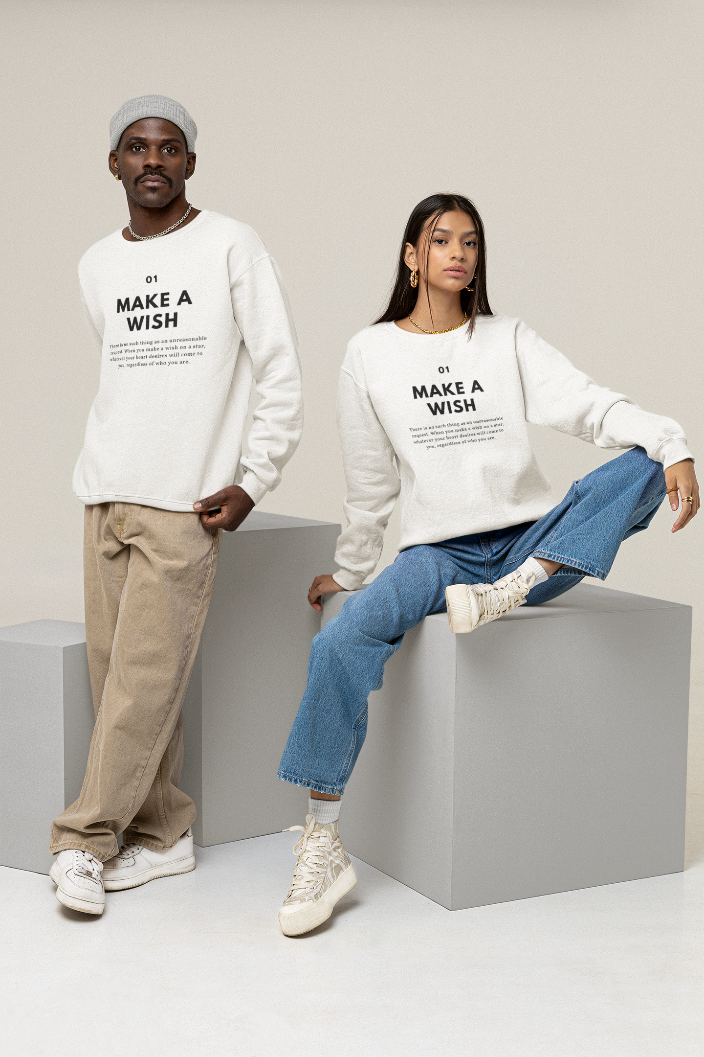 
                  
                    Make a Wish White Unisex Sweatshirt | Soft, Cozy Comfort for Everyday Wear
                  
                