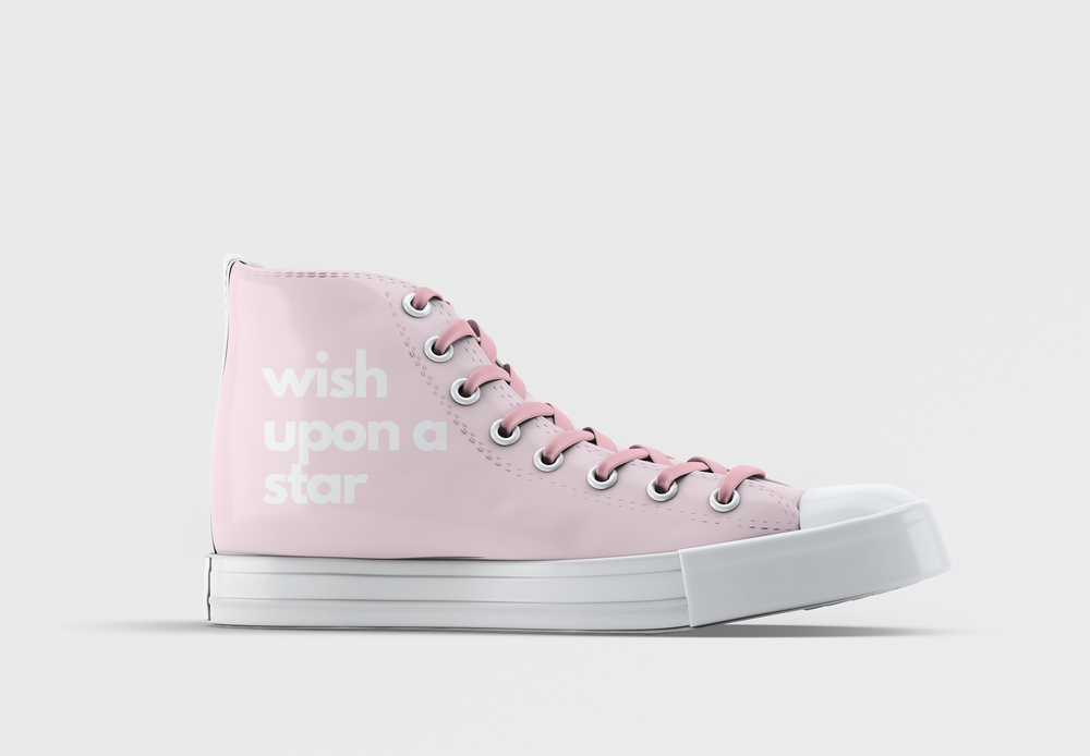 Pink Men’s high top shoes | Wish Upon A Star Print