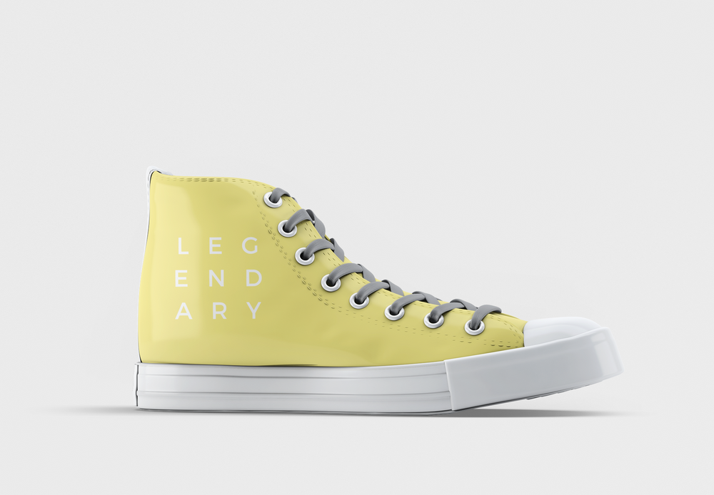 Vibrant Yellow Women’s high top canvas shoes | Fun & Stylish