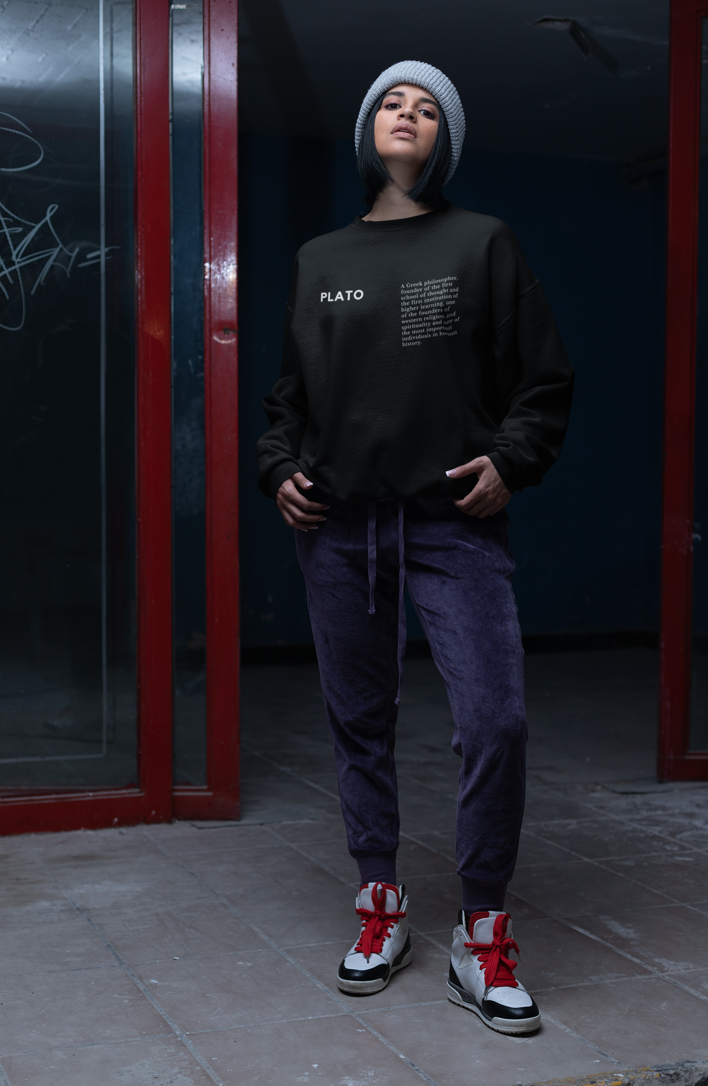 
                  
                    Philosopher Plato Black Unisex Organic Sweatshirt | Sustainable Style
                  
                