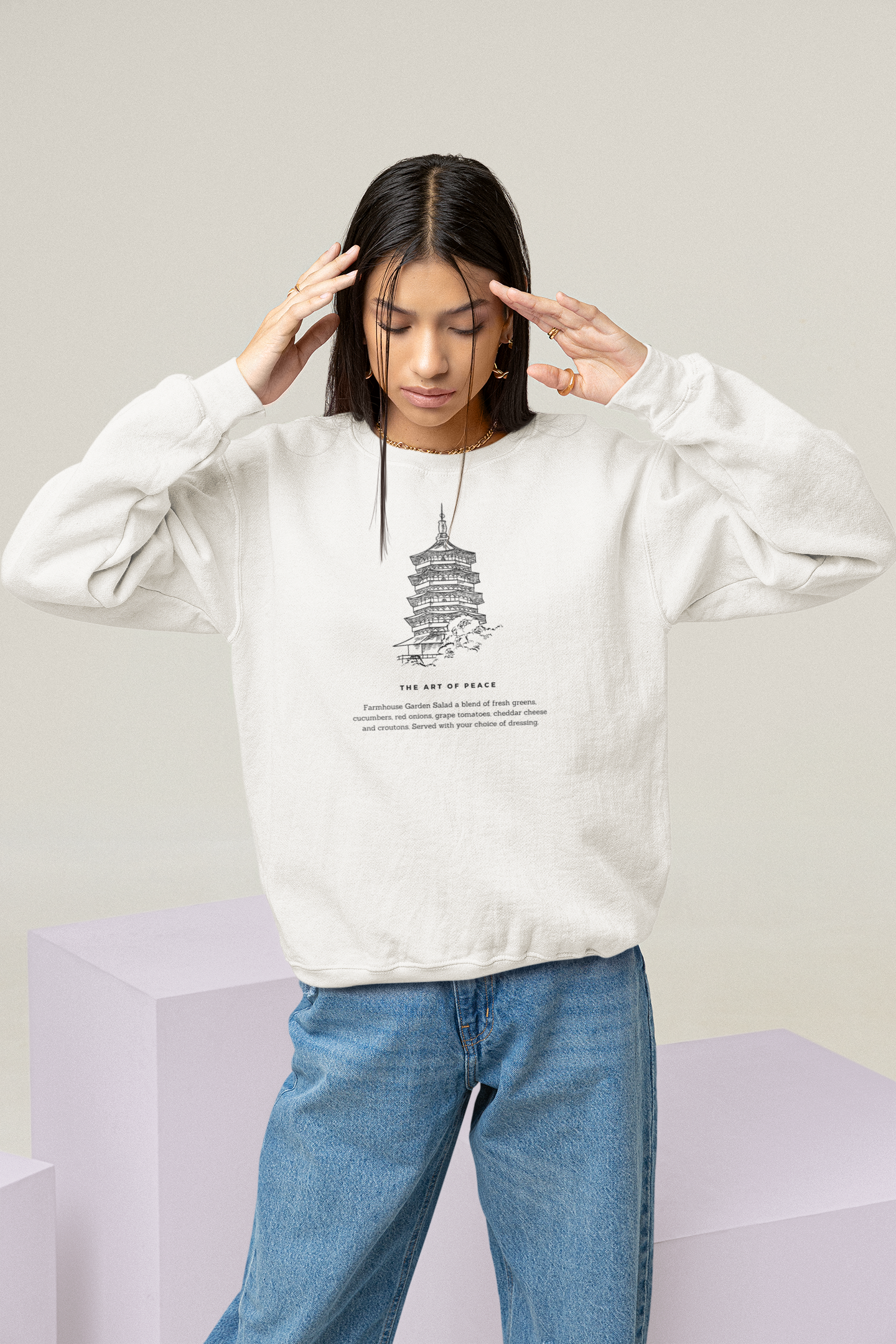 
                  
                    Phoebo Organic Sweatshirt | Japanese Print & Inspiring Text
                  
                
