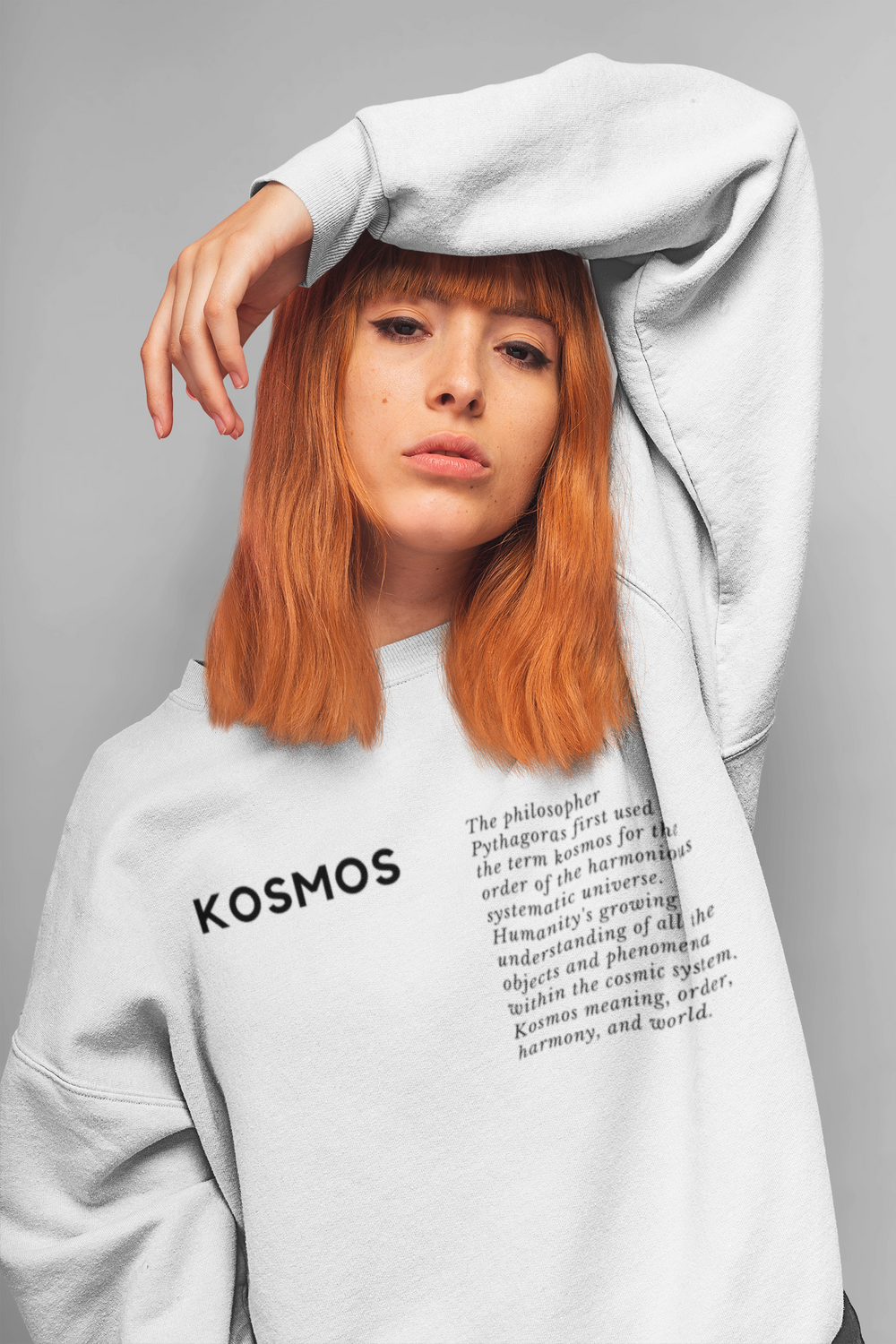 Kosmos | White Unisex organic sweatshirt