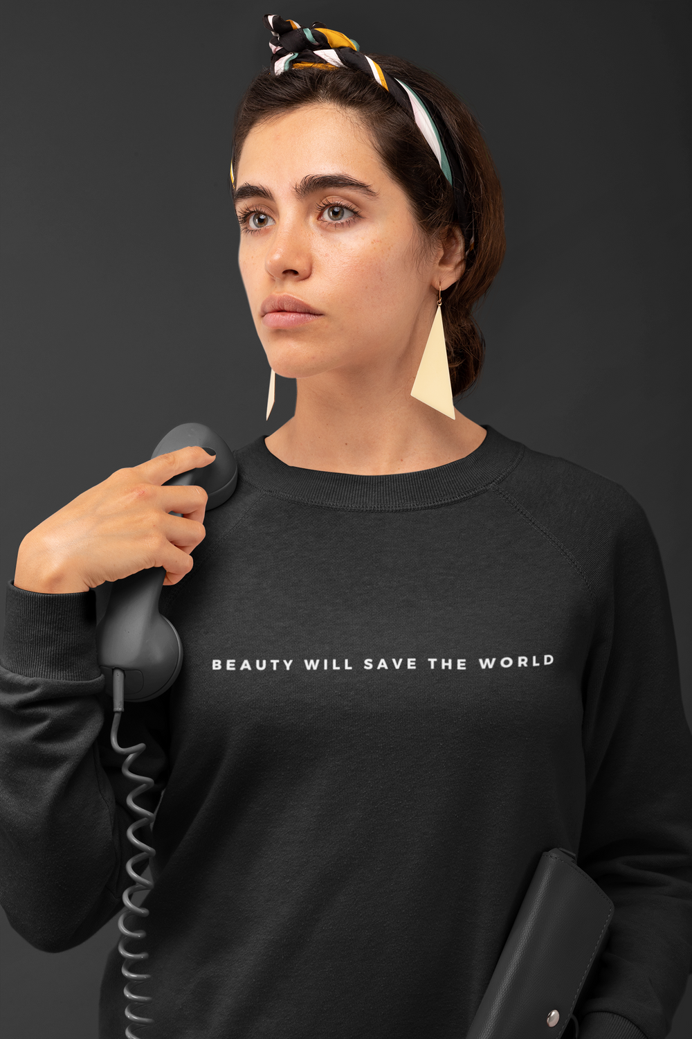 Unisex Black Organic Sweatshirt | Soft Fleece Comfort with Inspirational Print