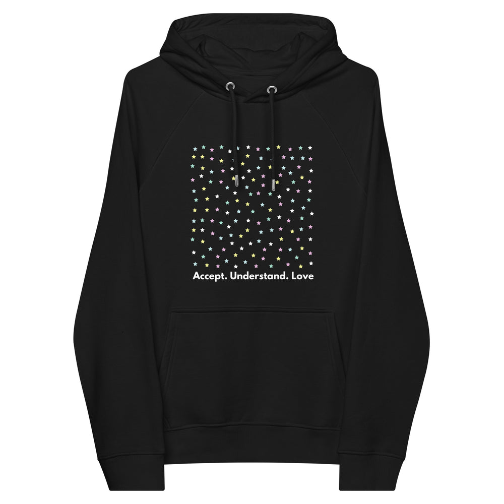 Stars Eco Raglan Hoodie | Message of Acceptance and Love