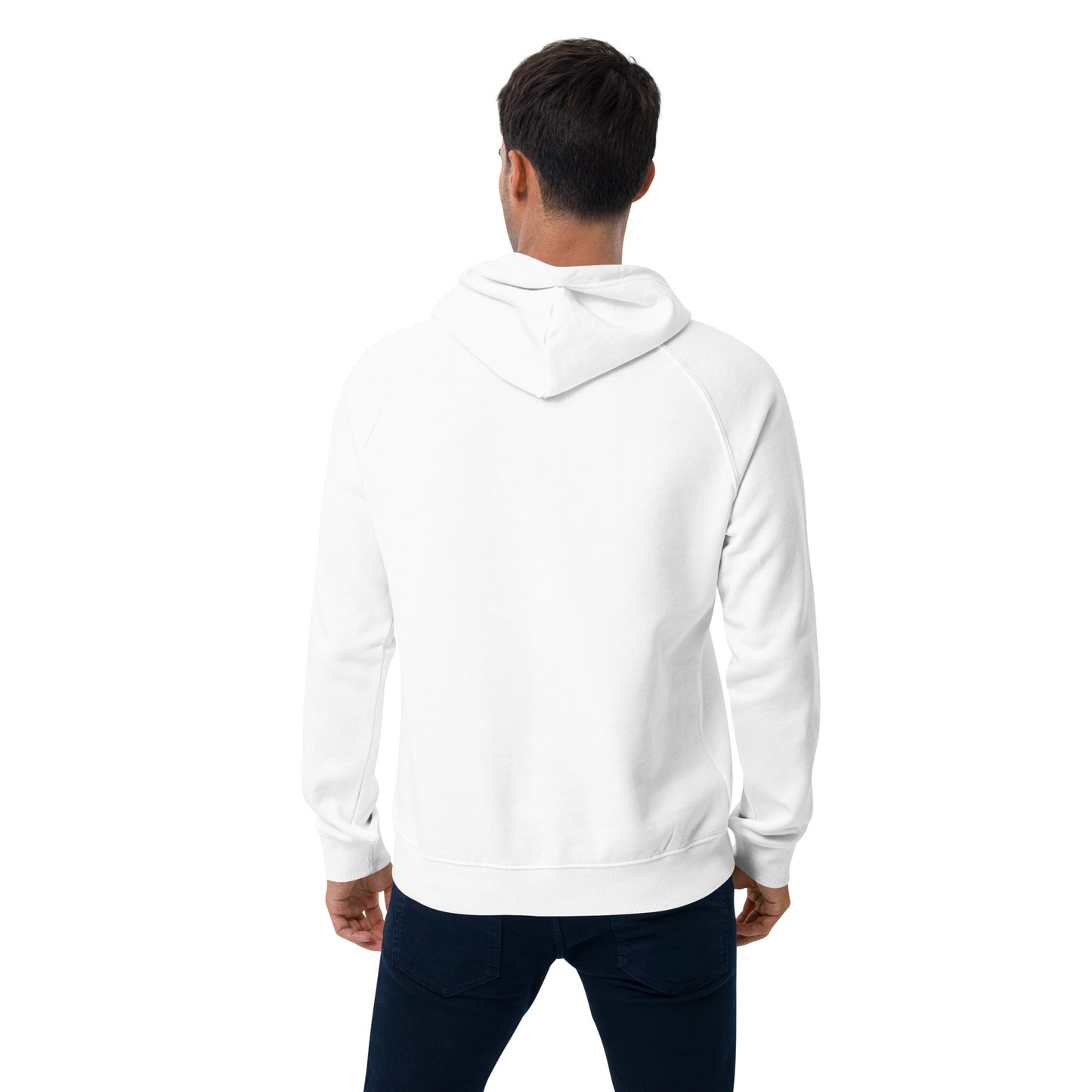 
                  
                    White Buddha Eco Raglan Hoodie | Friendly Inspirational Design
                  
                