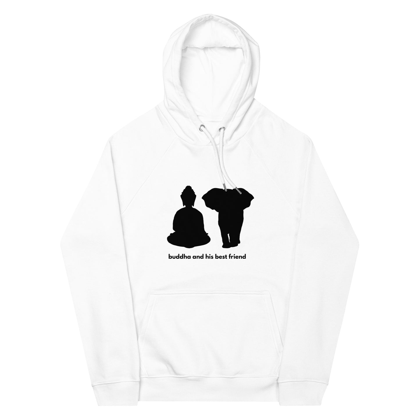 
                  
                    White Buddha Eco Raglan Hoodie | Sustainable Comfort with Inspirational Design
                  
                