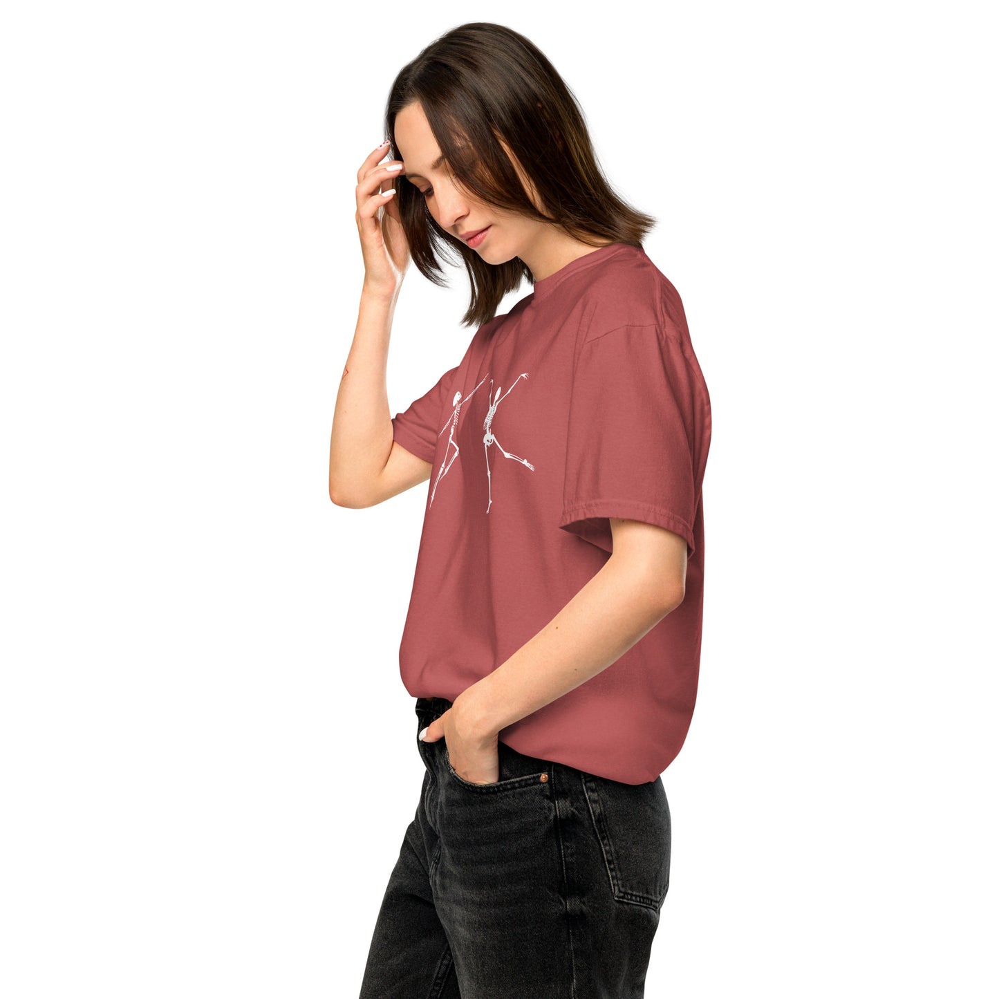 
                  
                    Pink Unisex garment-dyed heavyweight t-shirt | Skeletons Print
                  
                