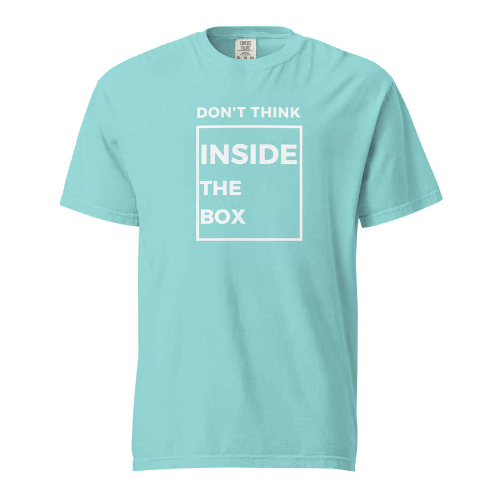 Black Garment-Dyed Heavyweight T-Shirt | Don't Think Inside the Box Quote
